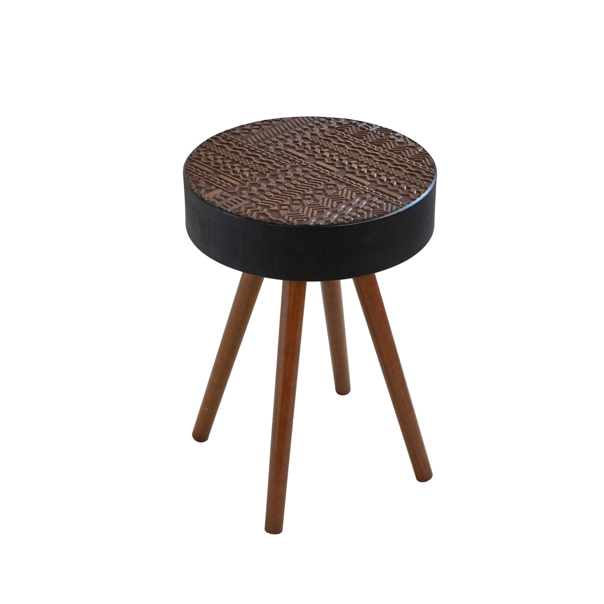 Black Round Side Table, 15.8 in