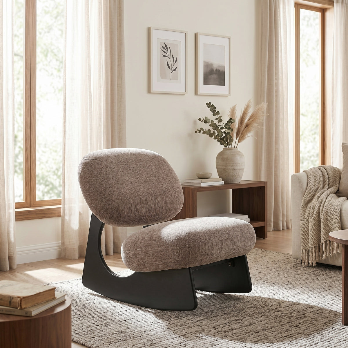 Brown Chenille Rocking Chair, Nursery