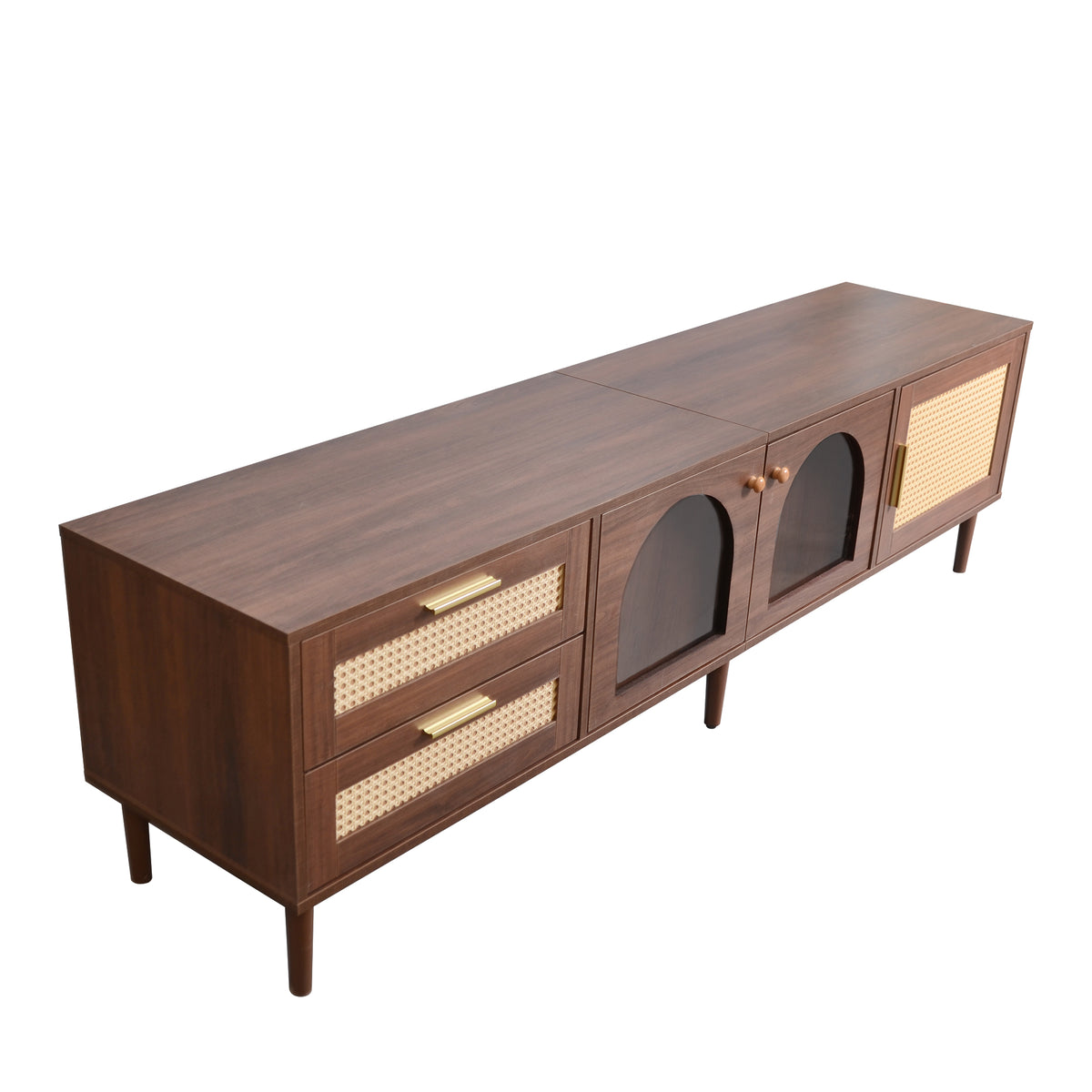 Dark Brown TV Stand for TVs up to 80 in, 70.8 in Wide