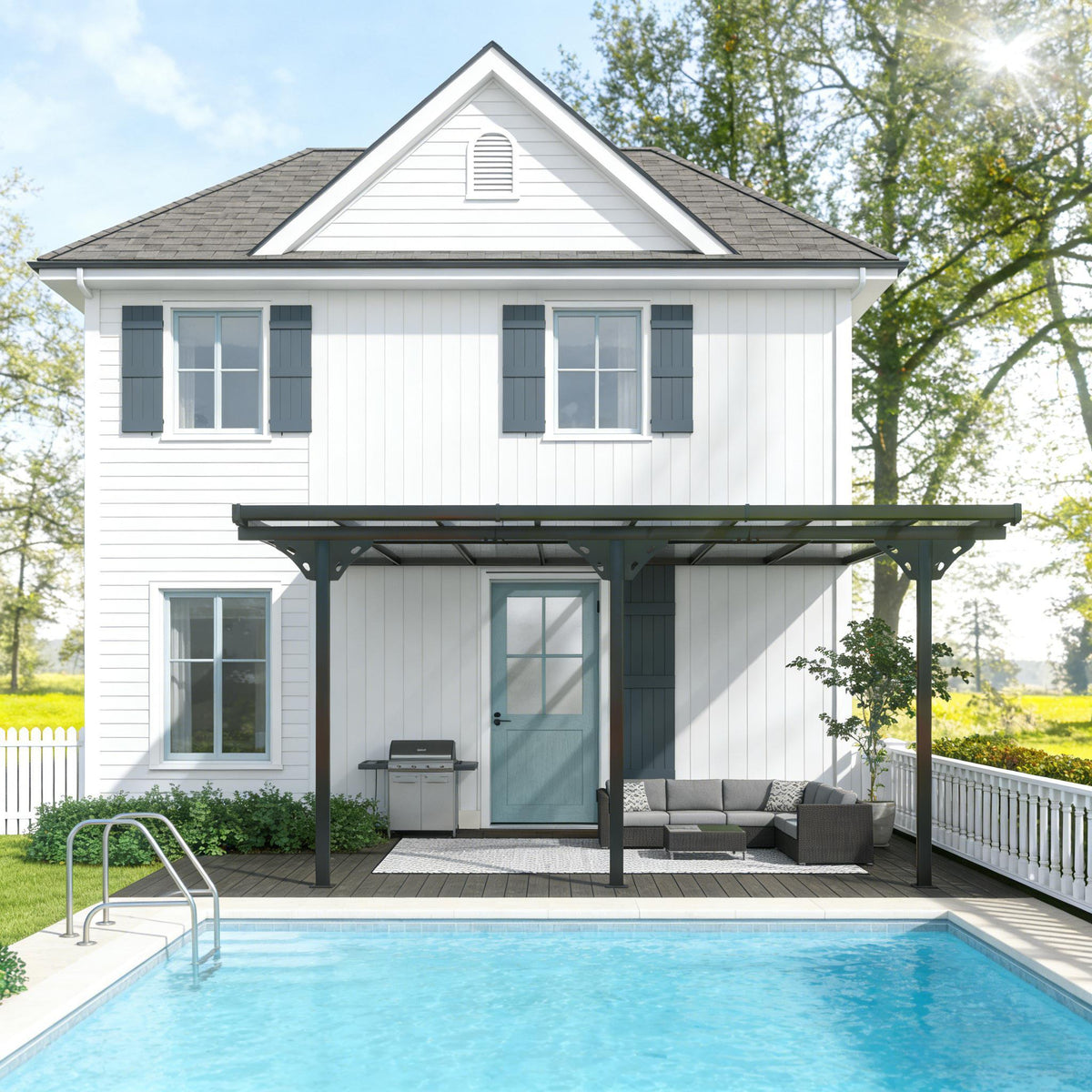 Gray Aluminum Pergola