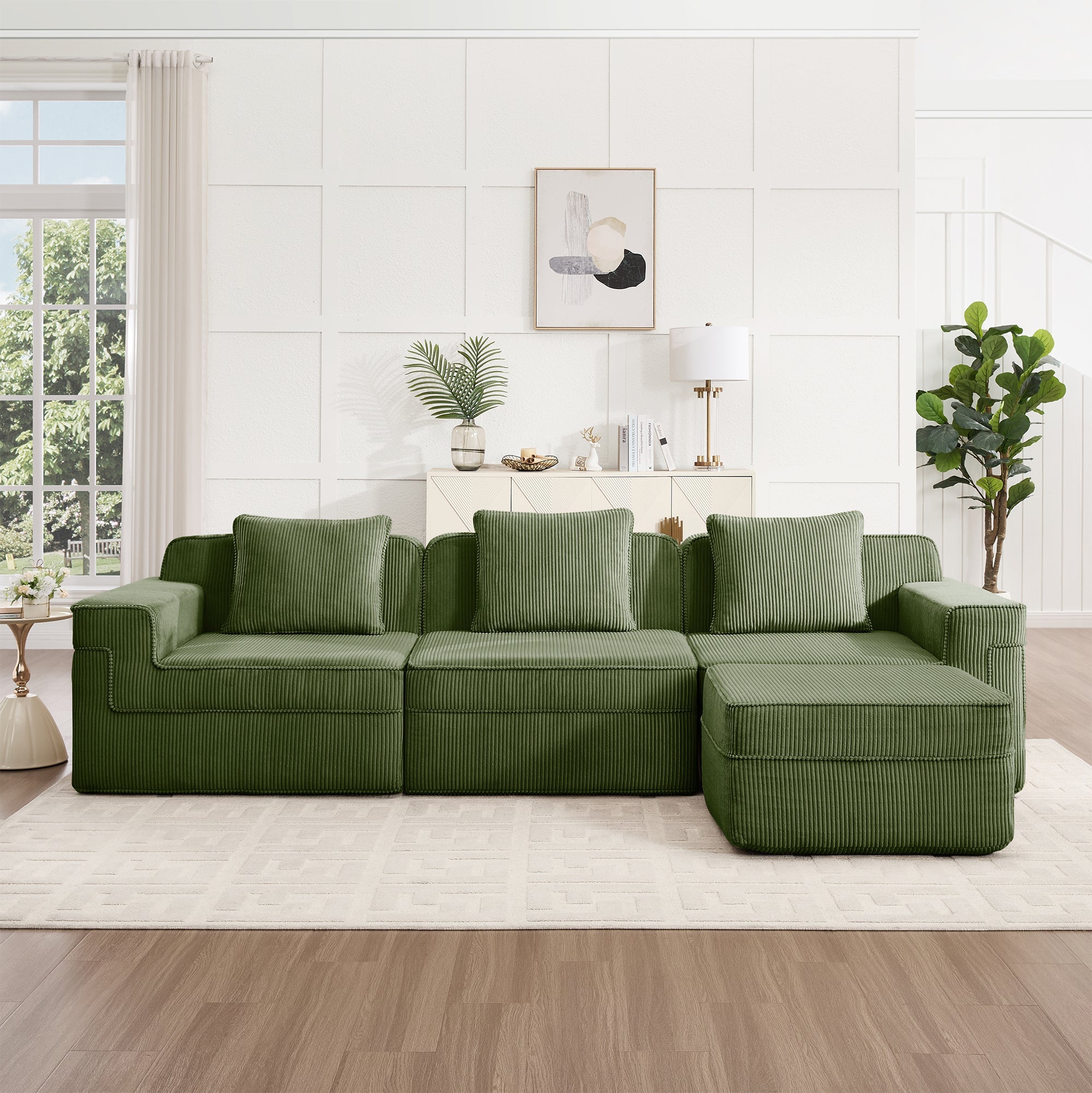 Hudson 3-Seat Boneless Couch in Olive #OttOnly_1 #Color_Olive
