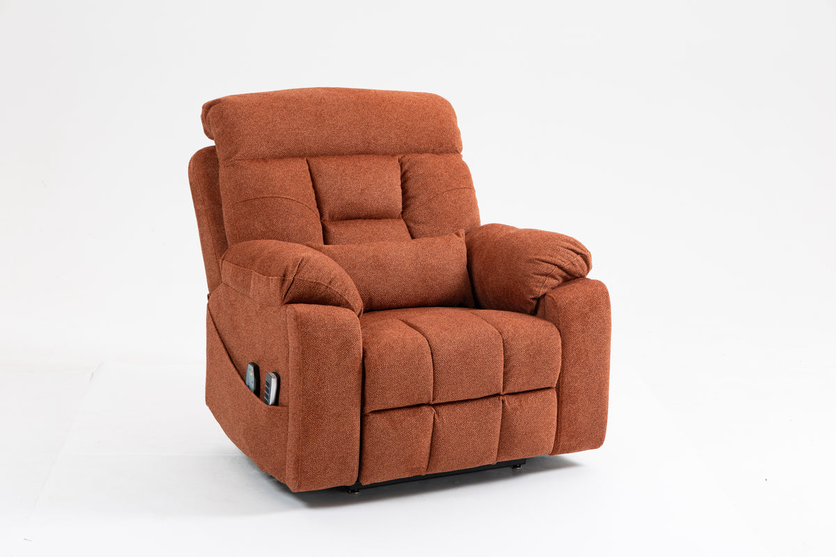 Pink Velvet Power Lift Recliner, Massage and Heat