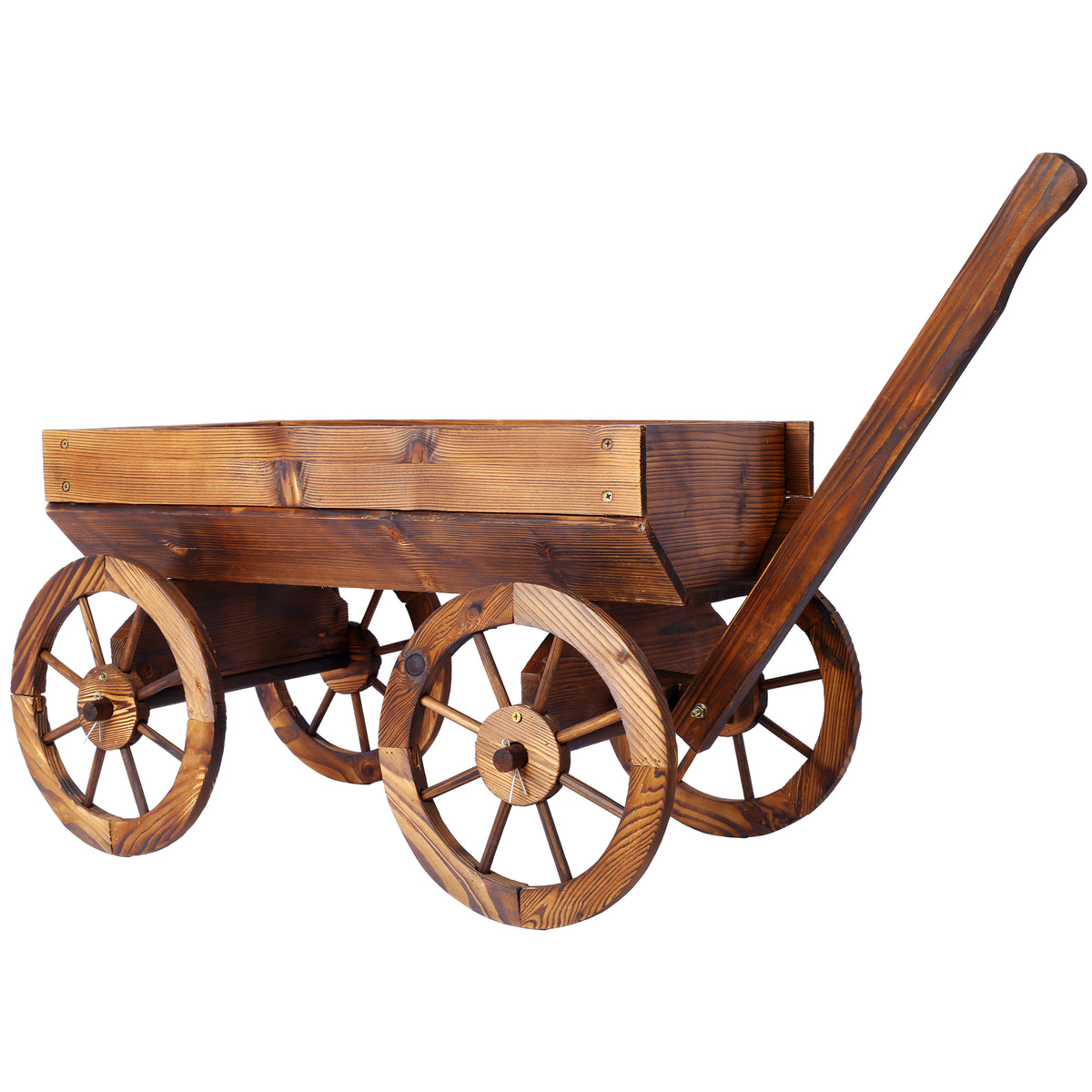 Brown Wagon Planter, 24 in Tall
