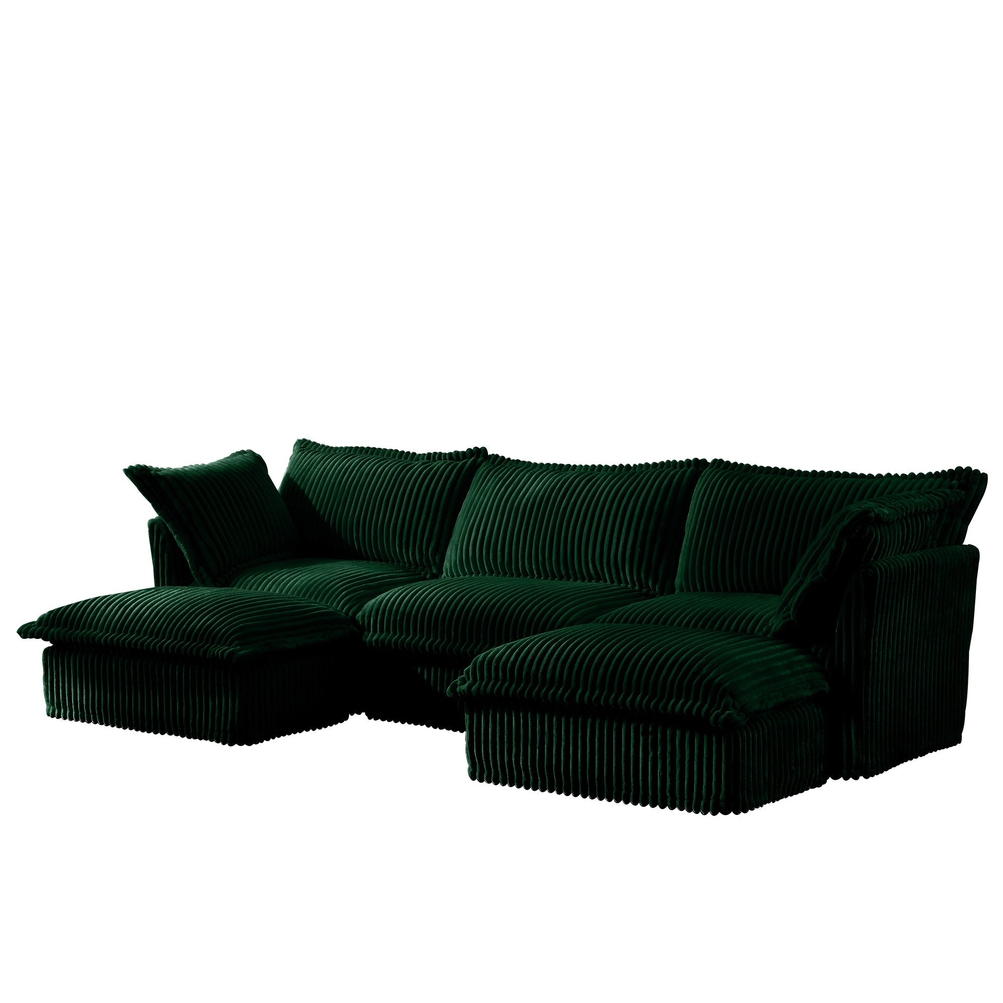 Fluffy 3-Seat Modular Sofa in Corduroy Emerald #OttOnly_2 #Fabric_Corduroy Emerald