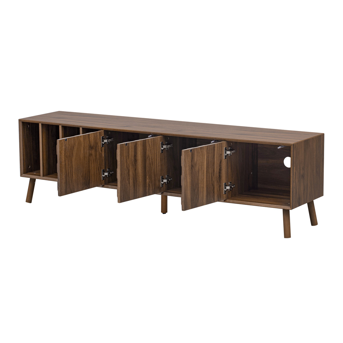 Walnut TV Stand for TVs up to 75 in, 68.9 in Wide