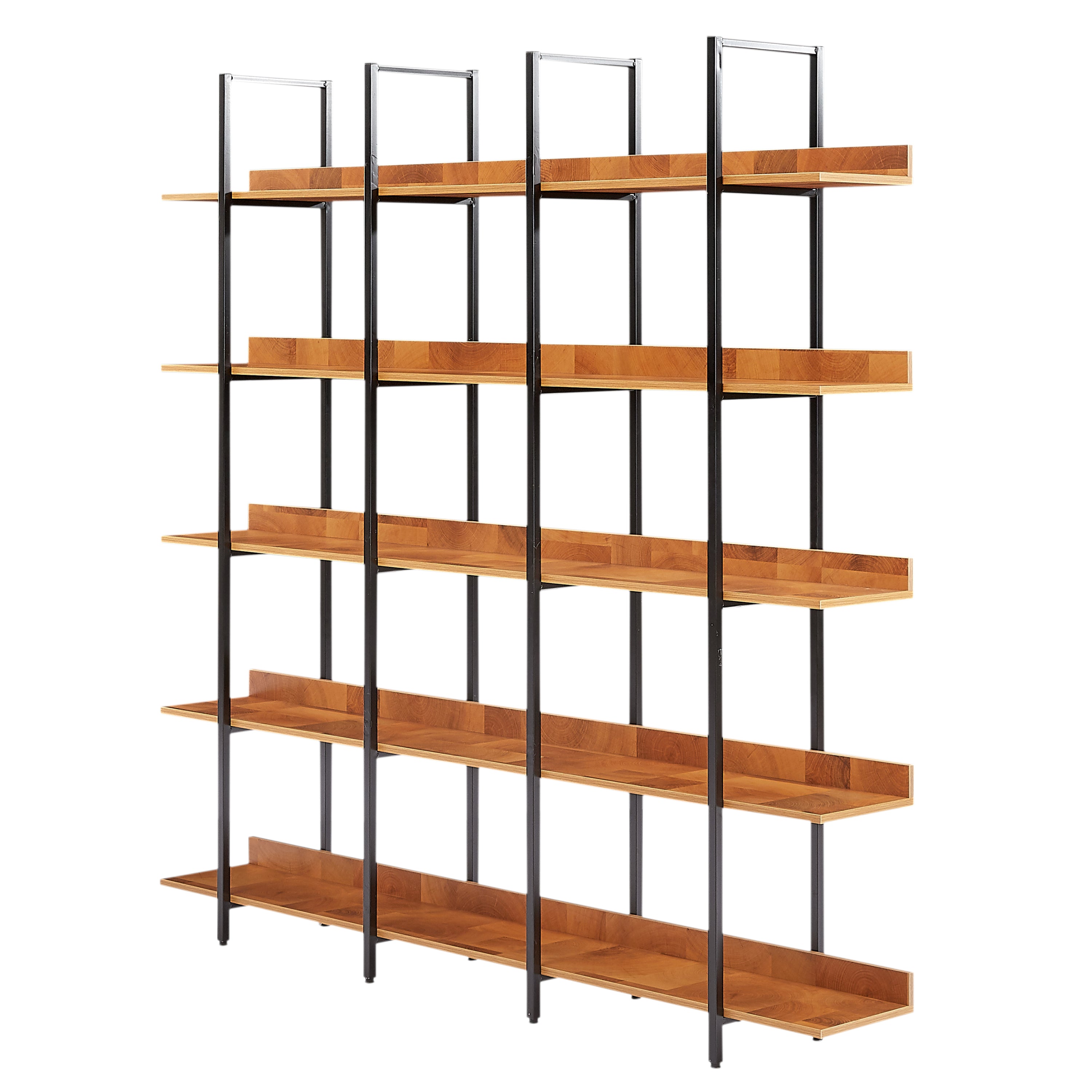 Industrial Bookcase, Bookshelf, 70.9 in, Black, 5-Shelf