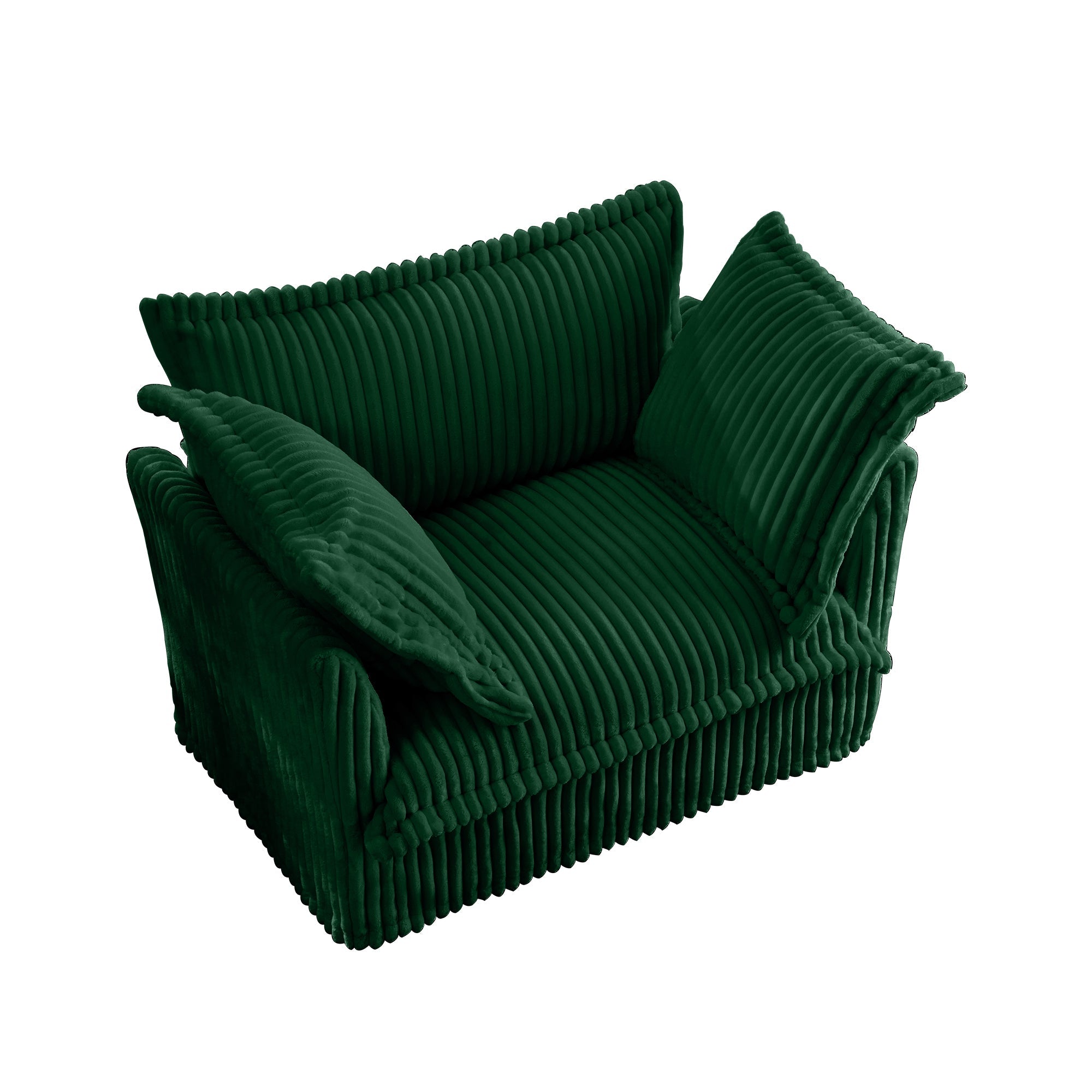 Fluffy Lounge Chair in Corduroy Emerald #Fabric_Corduroy Emerald
