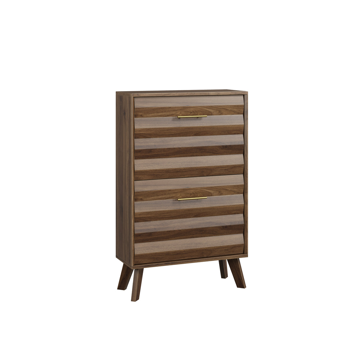 Walnut Shoe Cabinet, 23.6 in Wide, 37.8 in Tall