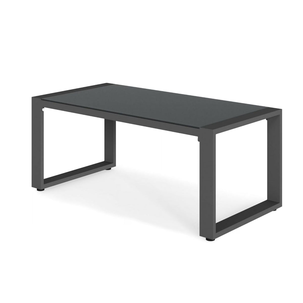 Gray Aluminum Outdoor Coffee Table, 44 in Wide