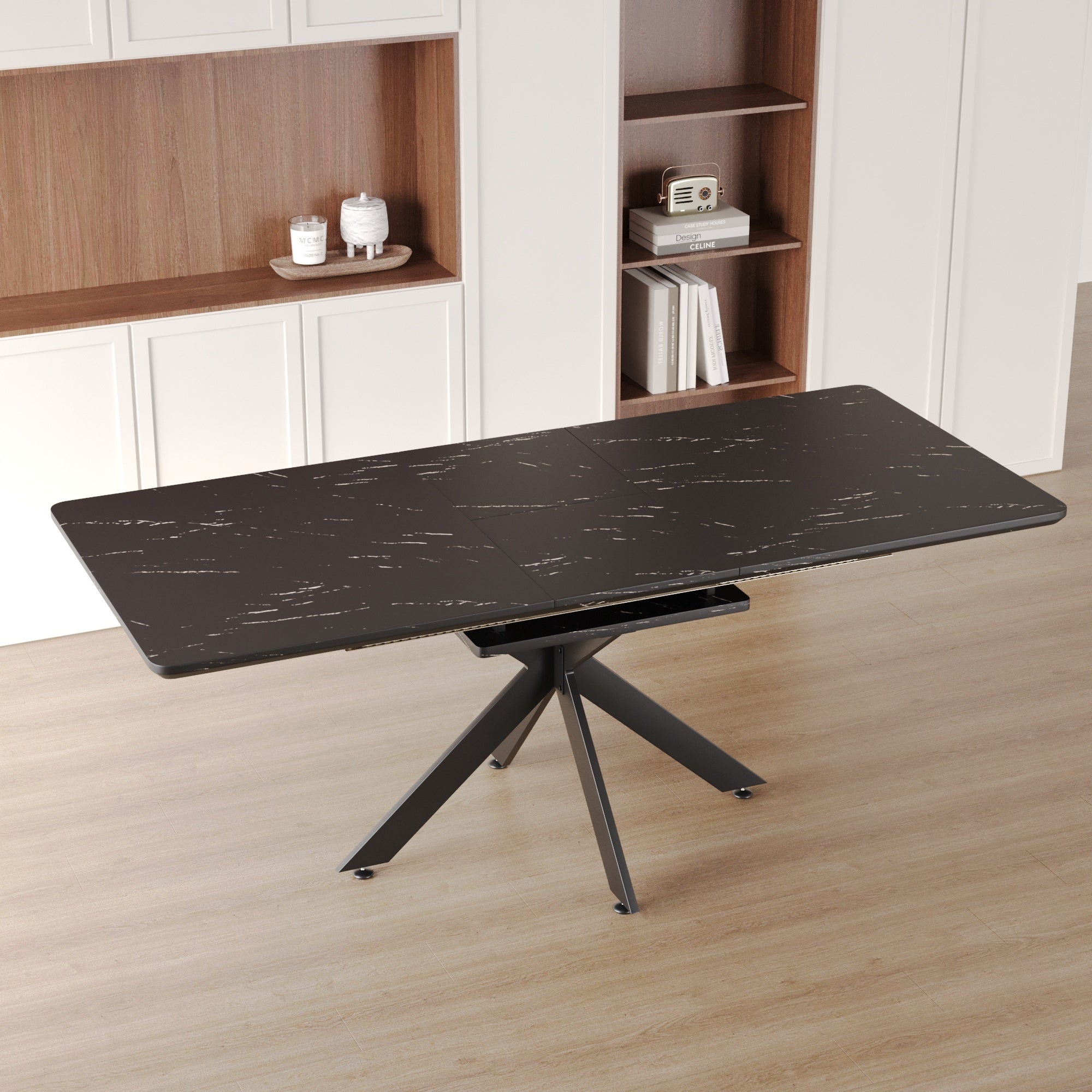 Conference Table, 62.4 in, Black, 34.64 in Deep