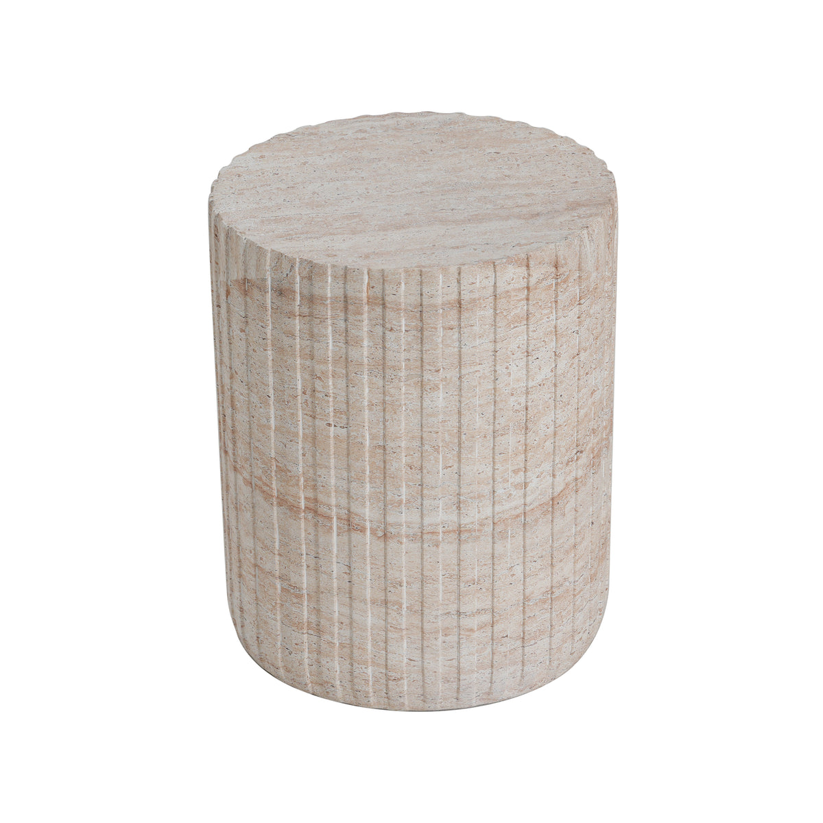 Beige Outdoor Side Table, 18.8 in Tall