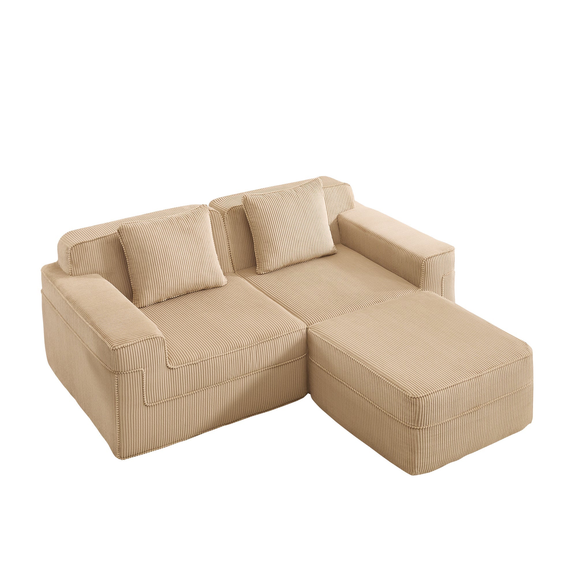 Hudson 2-Seat Boneless Couch in Camel #OttOnly_1 #Color_Camel