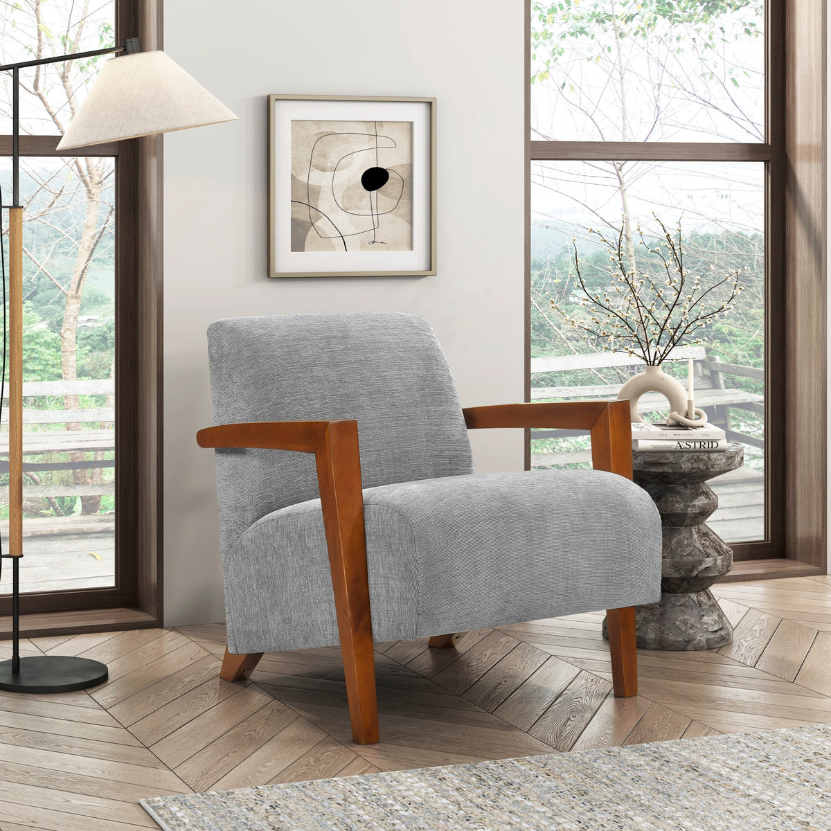 Gray Accent Chair, 28.5 in Wide