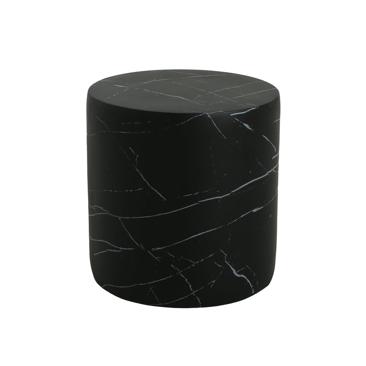 Black Concrete Outdoor Side Table, 16 in Tall