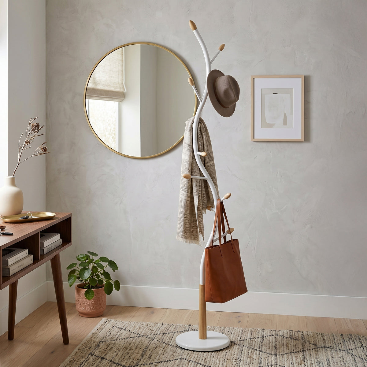 White Coat Rack, 11 in Wide