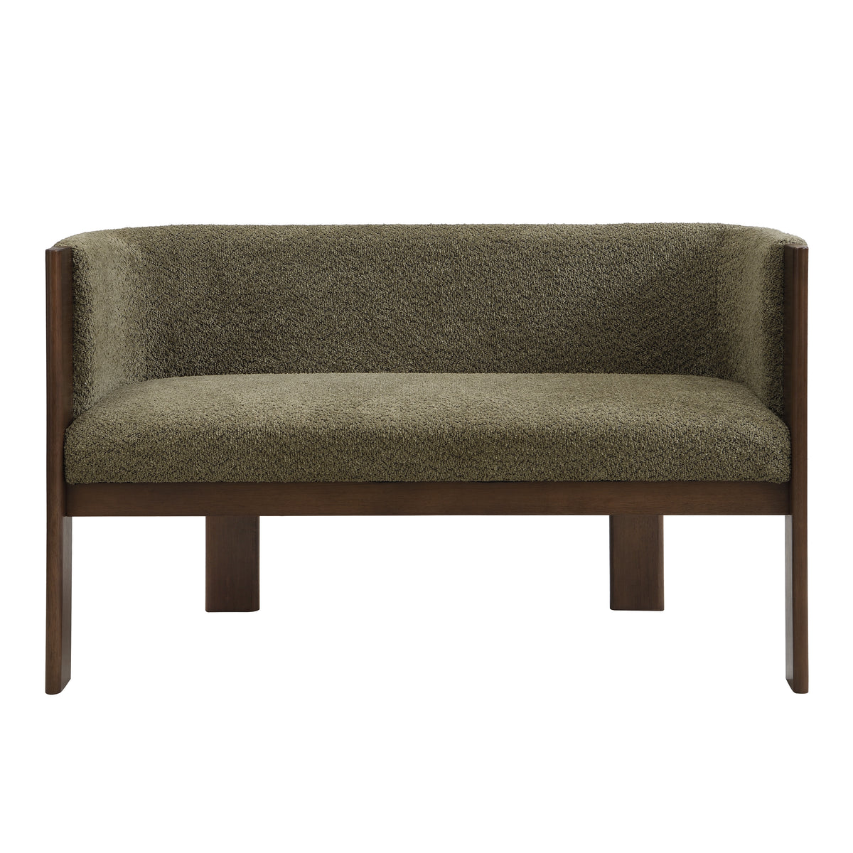 Green Boucle Loveseat, 48.5 in Wide