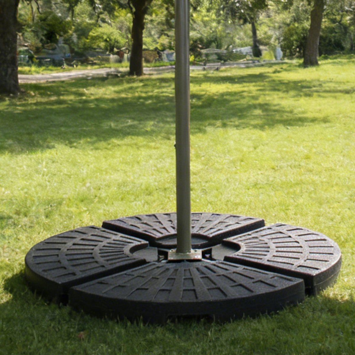 Black HDPE Stackable Umbrella Base Weights, Set of 4