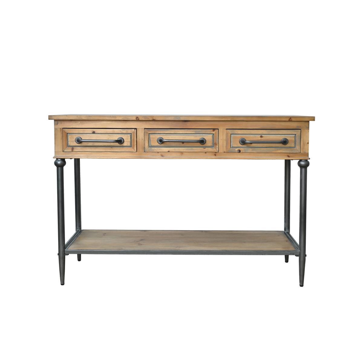 Natural Console Table, 3 Drawers, 48 in Wide