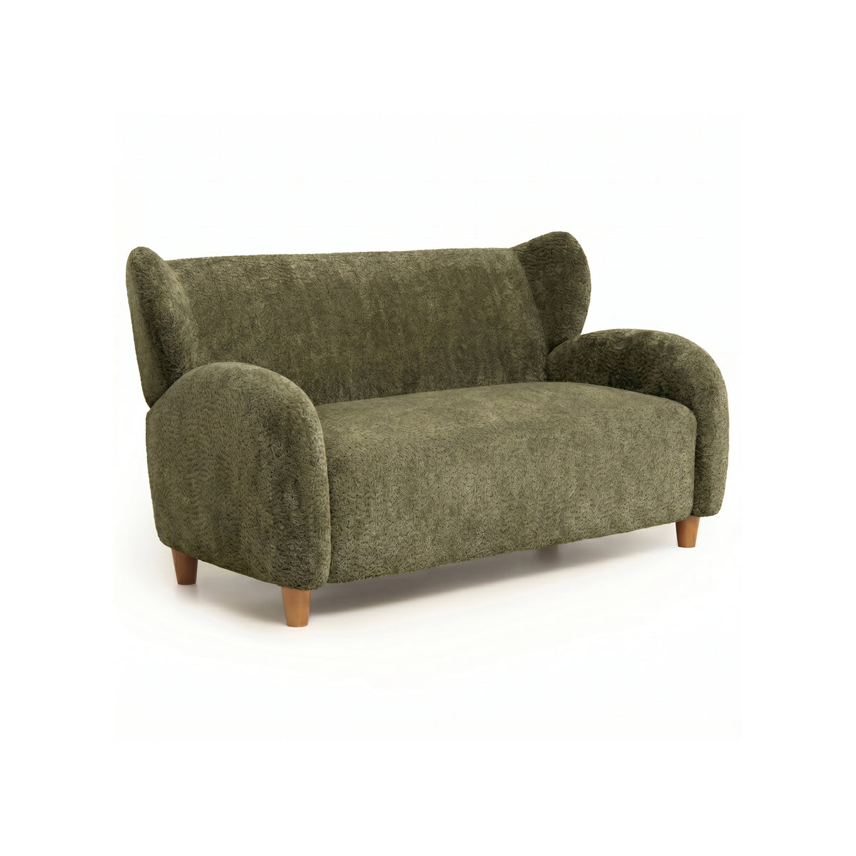 Olive Green Chenille Loveseat, 57.7 in Wide