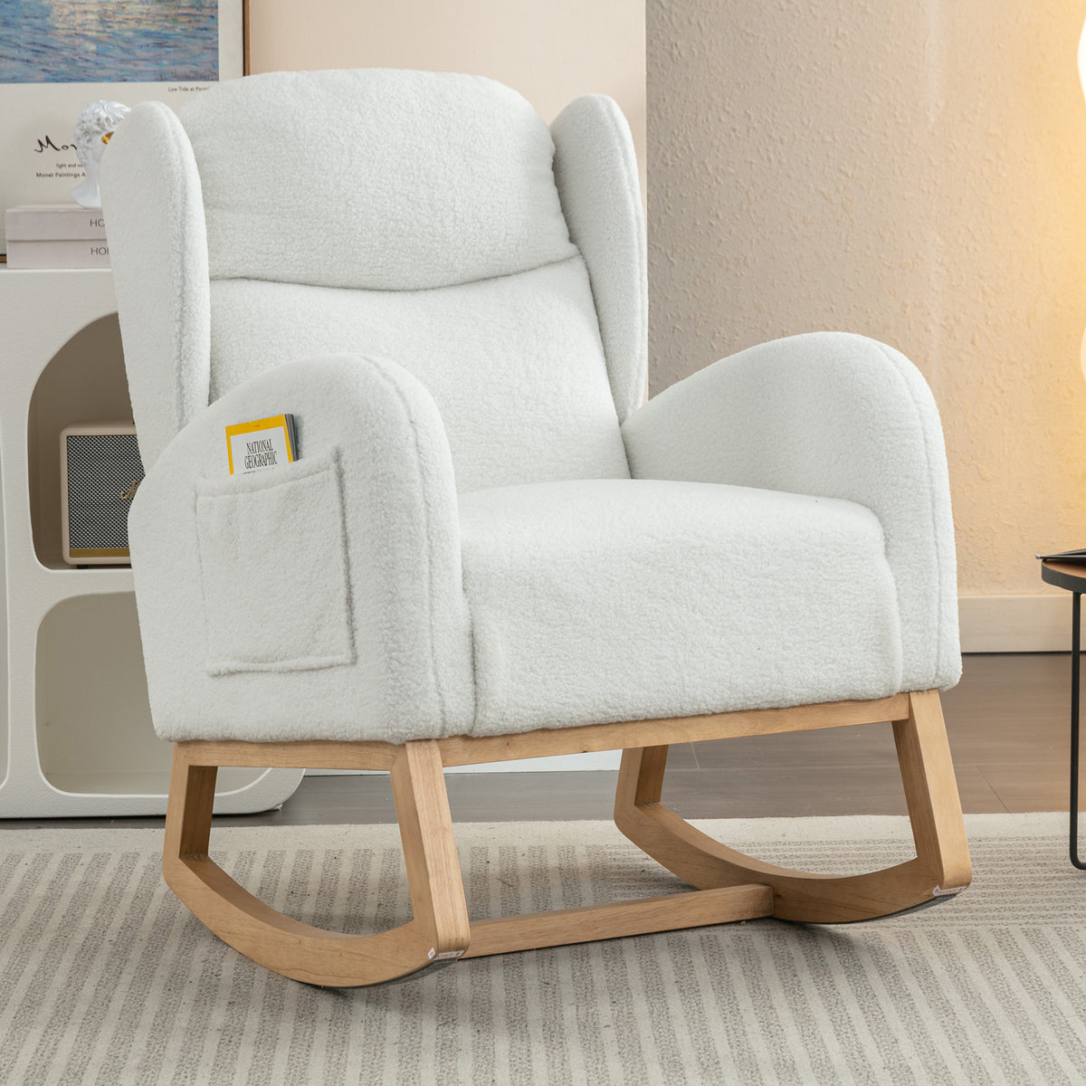 Ivory Sherpa Rocking Chair