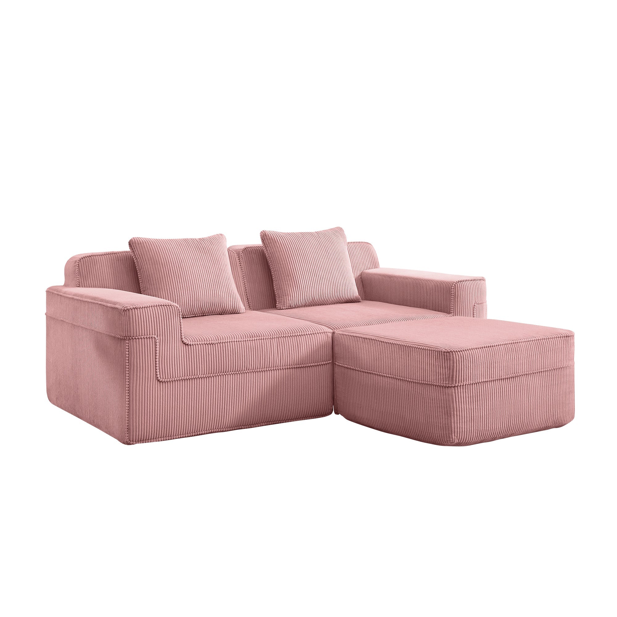 Hudson 2-Seat Boneless Couch in Pink #OttOnly_1 #Color_Pink