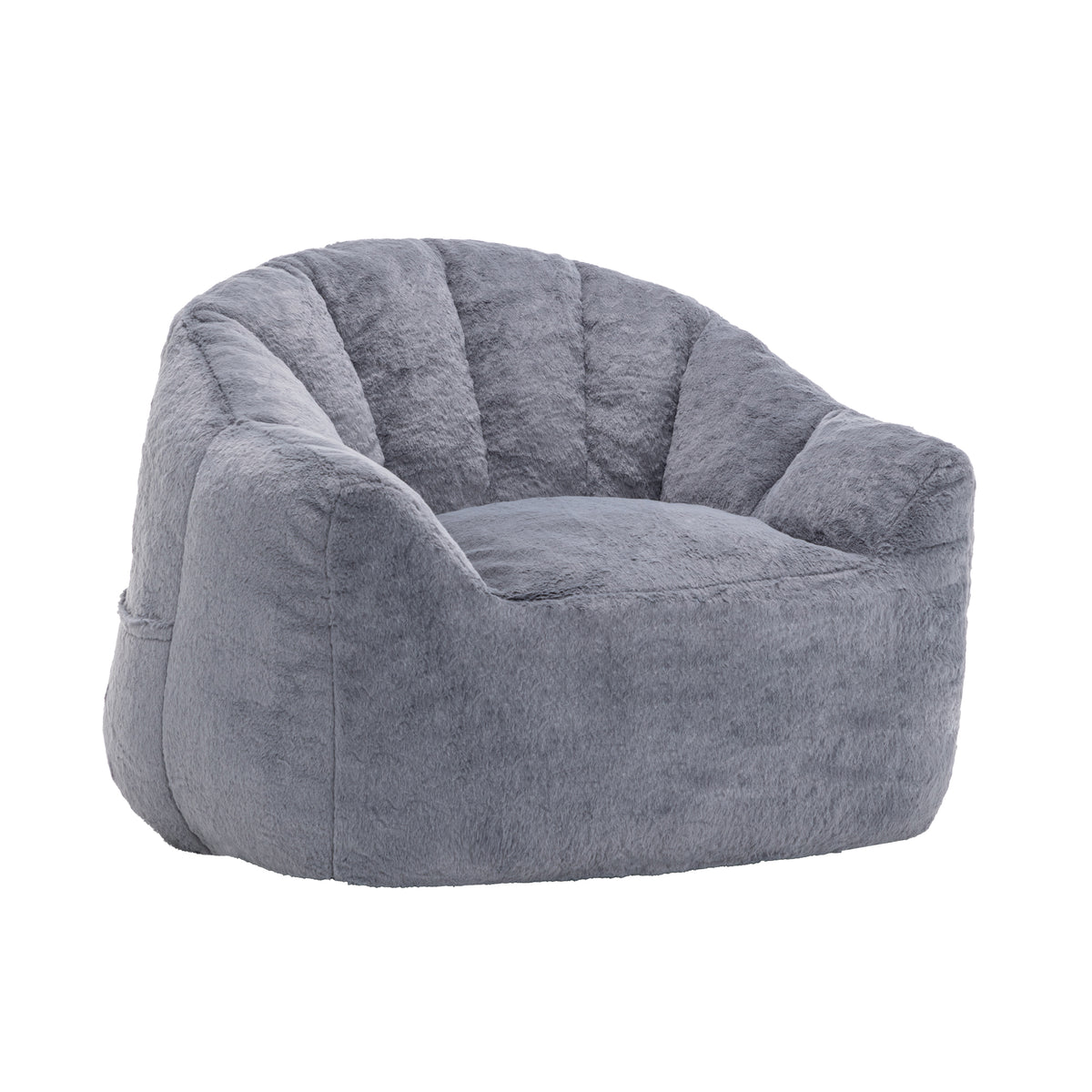 Gray Faux Fur Bean Bag Chair