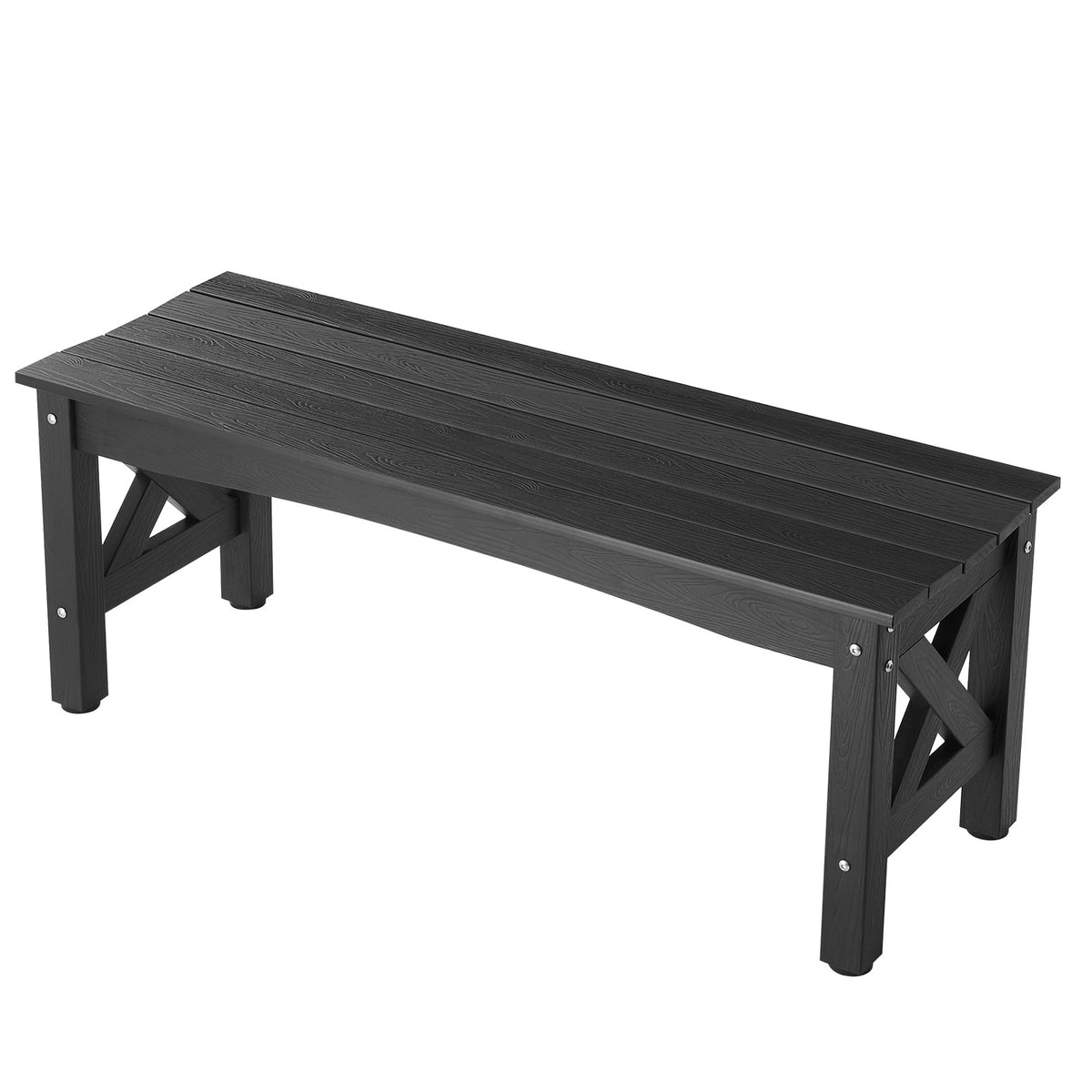 Black Plastic Outdoor Bench