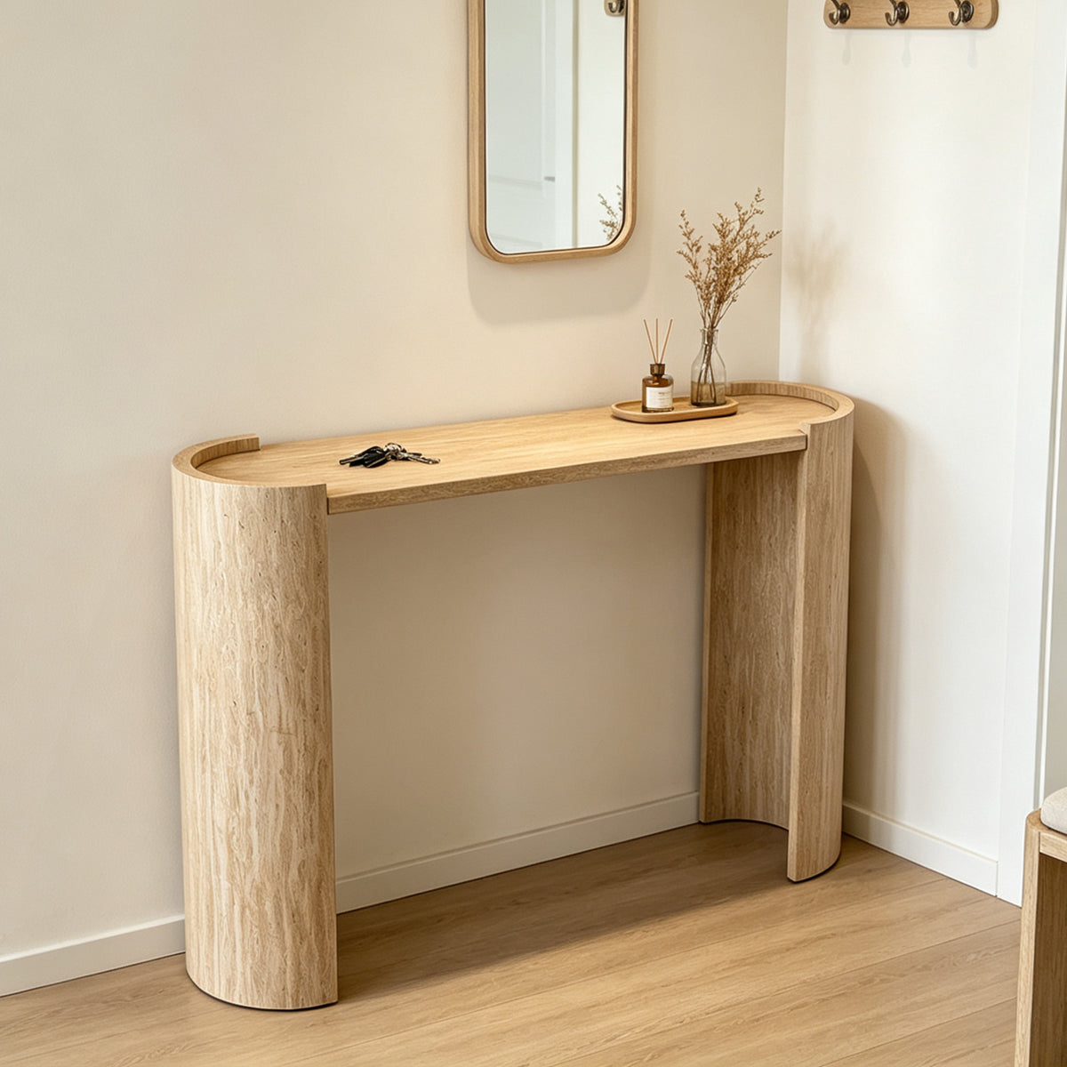 Natural Entryway Console Table, 47.2 in Wide