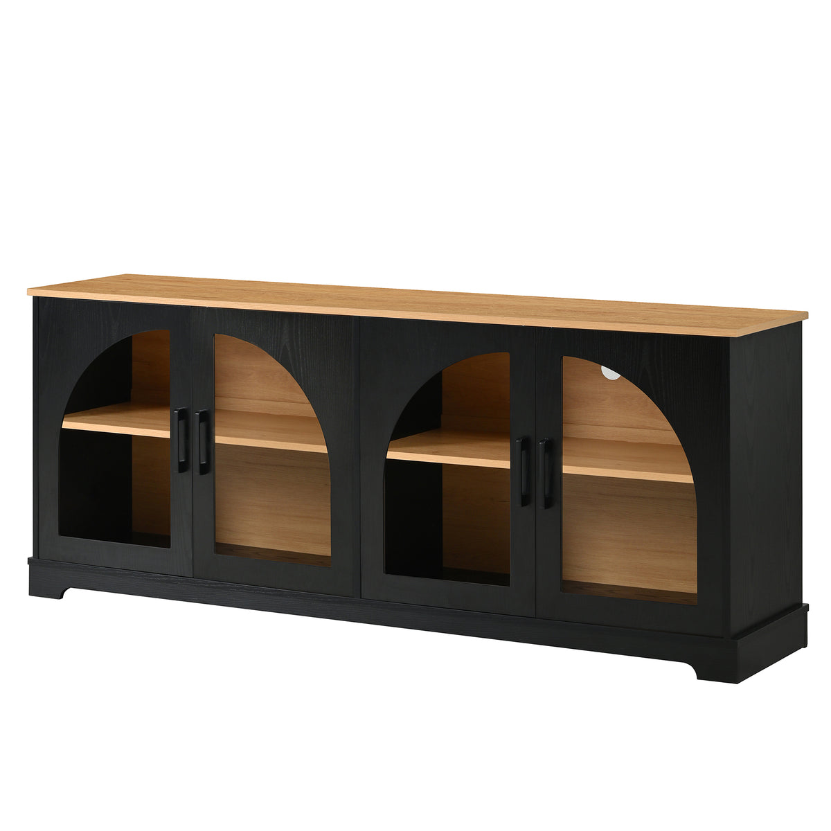 Black TV Stand for TVs up to 70 in, 66.9 in Wide