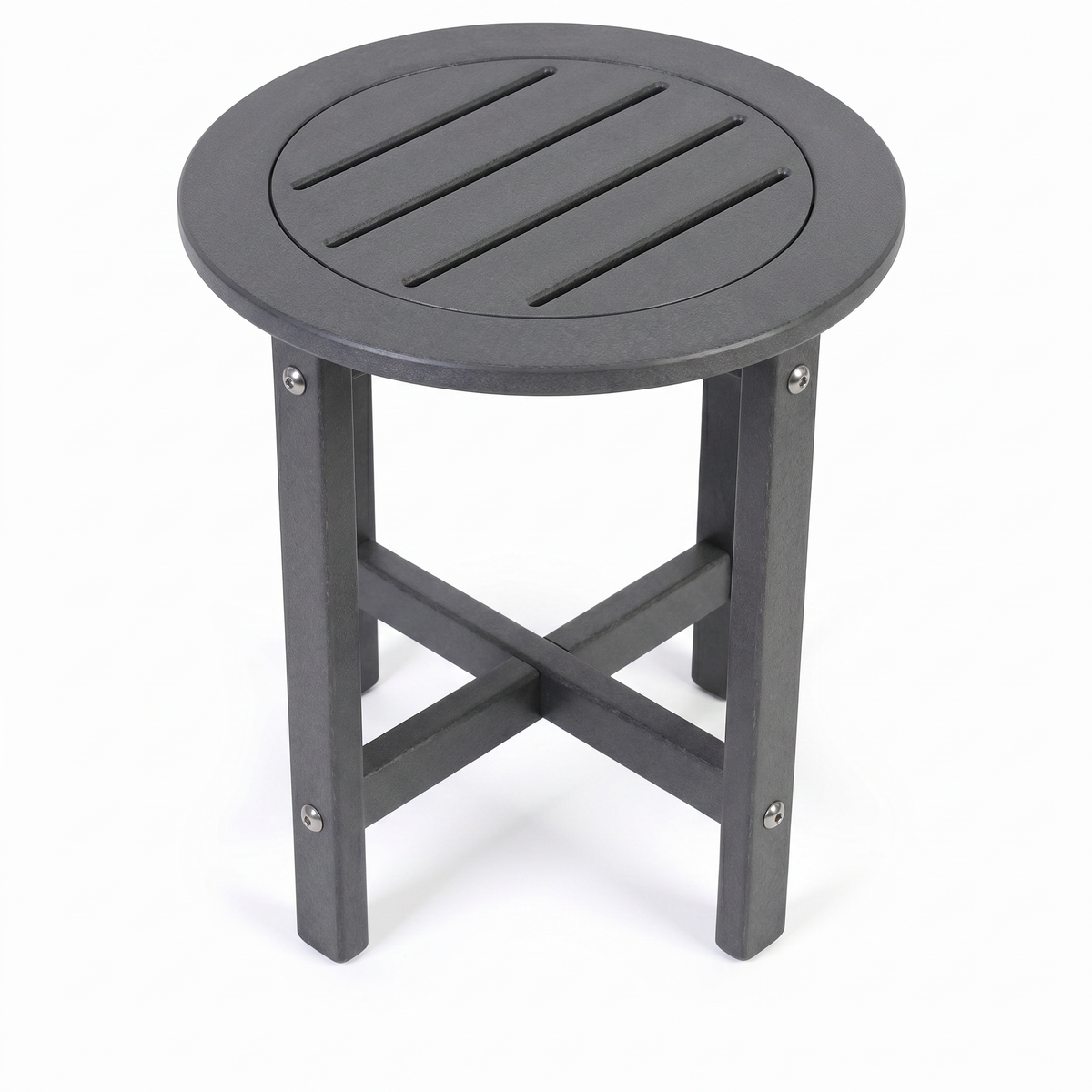 Gray HDPE Round Outdoor Side Table