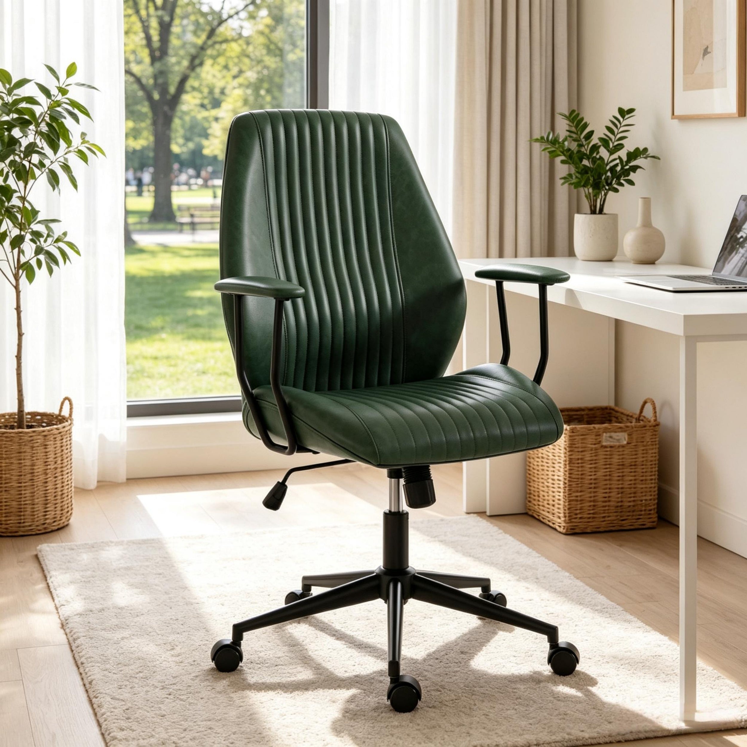 Height Adjustable Office Chair, 264 lb Capacity, Green