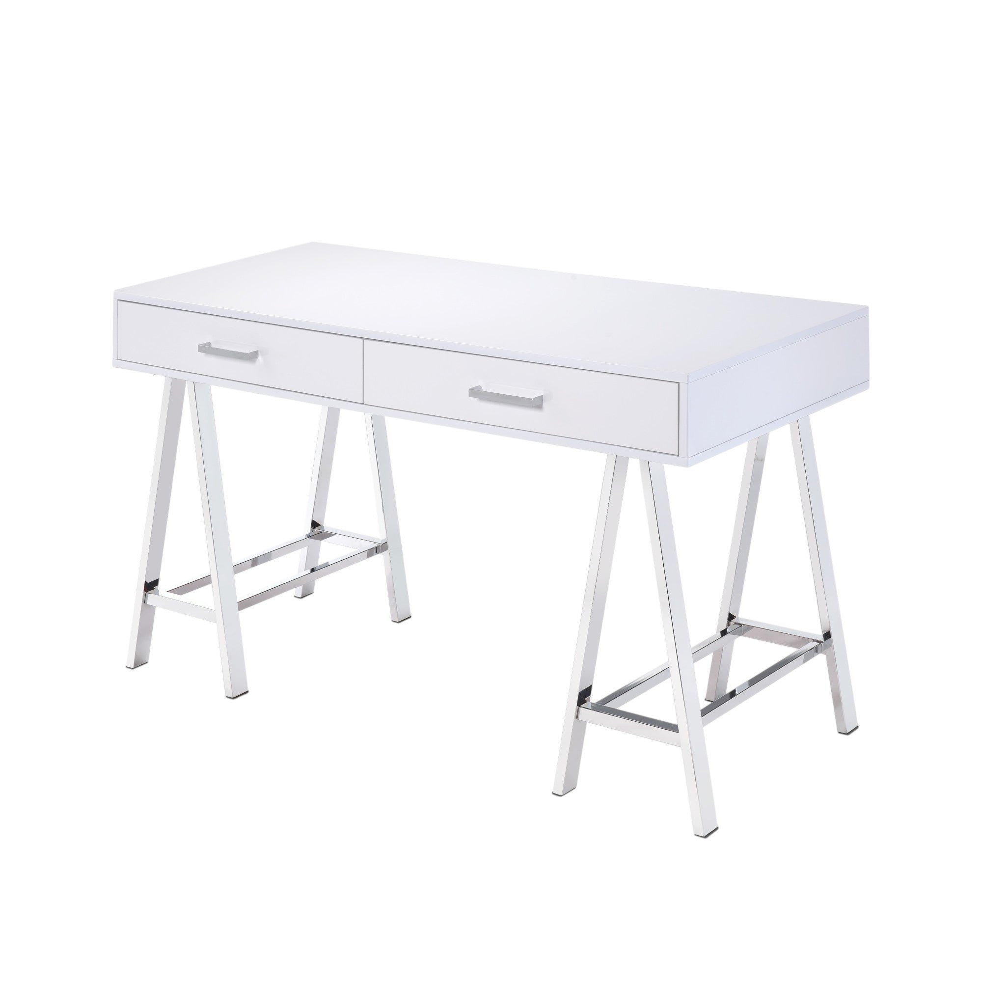 Writing Desk with Charging Station, 54 in, White