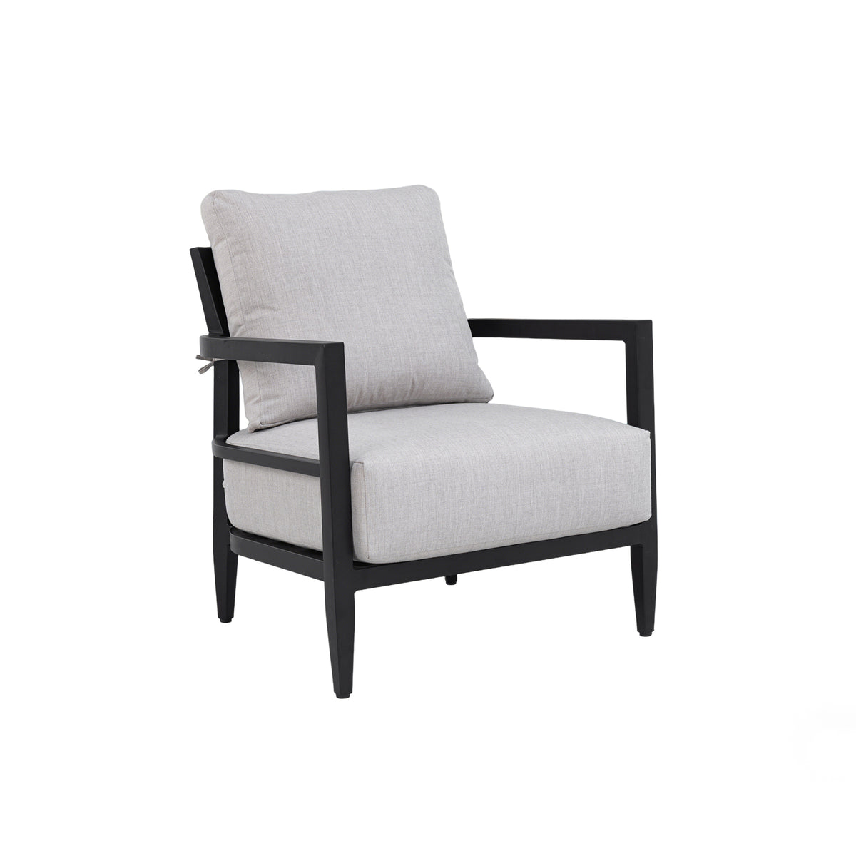 Black Aluminum Outdoor Lounge Chair with Cushions