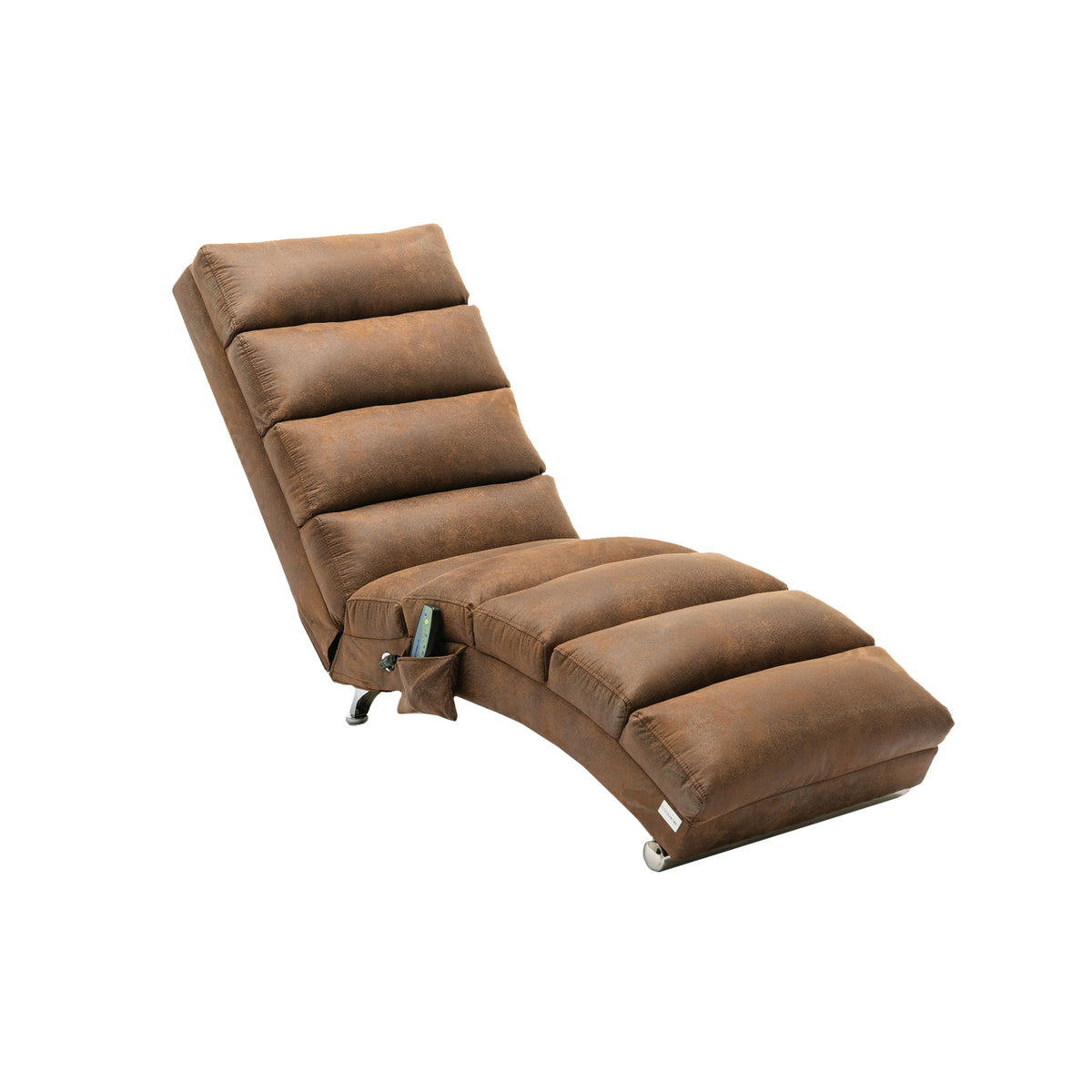 Brown Microfiber Chaise Lounge Chair