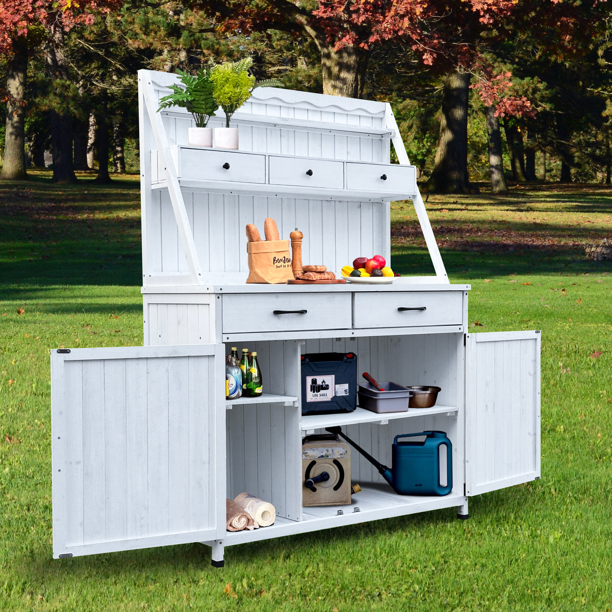 White Potting Bench