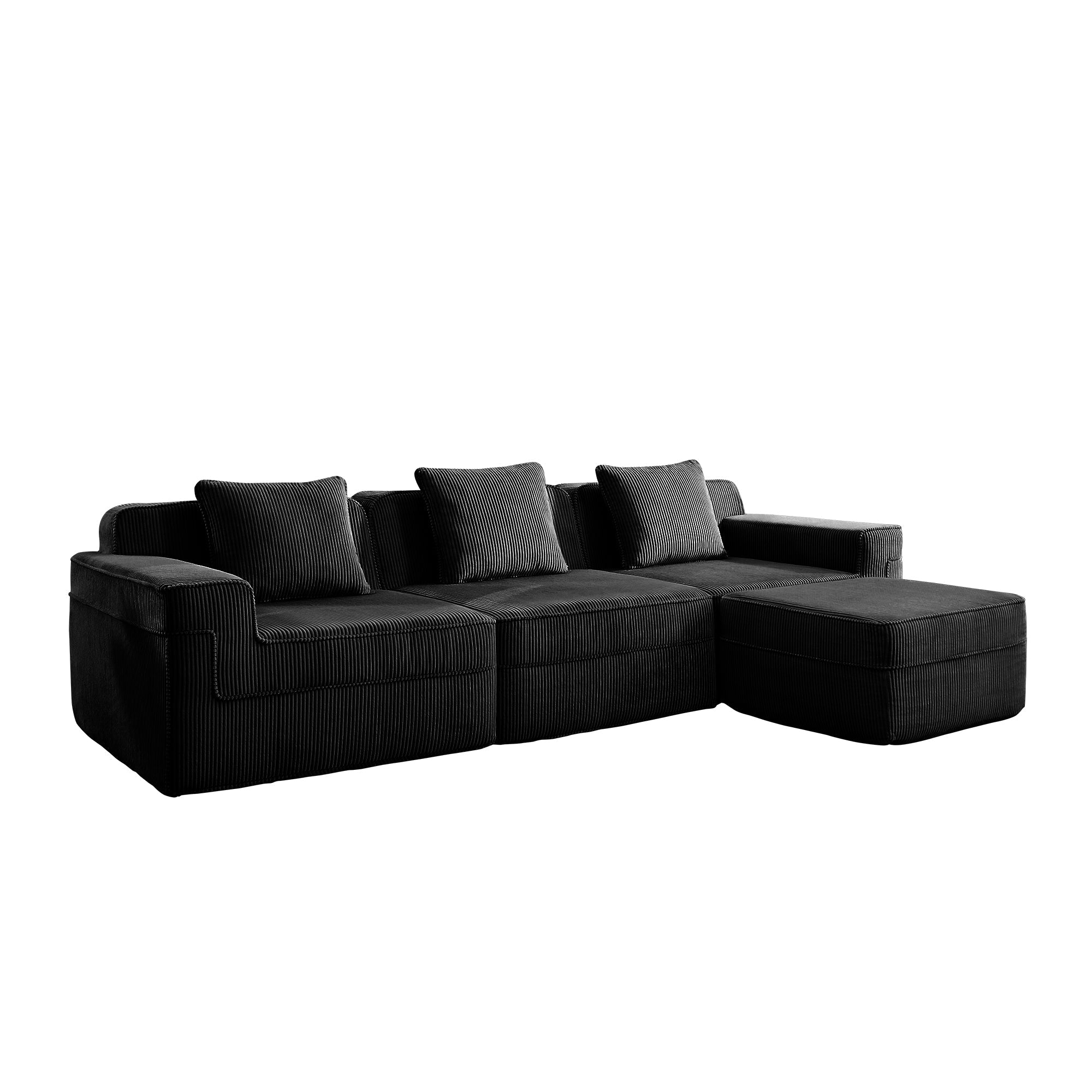 Hudson 3-Seat Boneless Couch in Black #OttOnly_1 #Color_Black