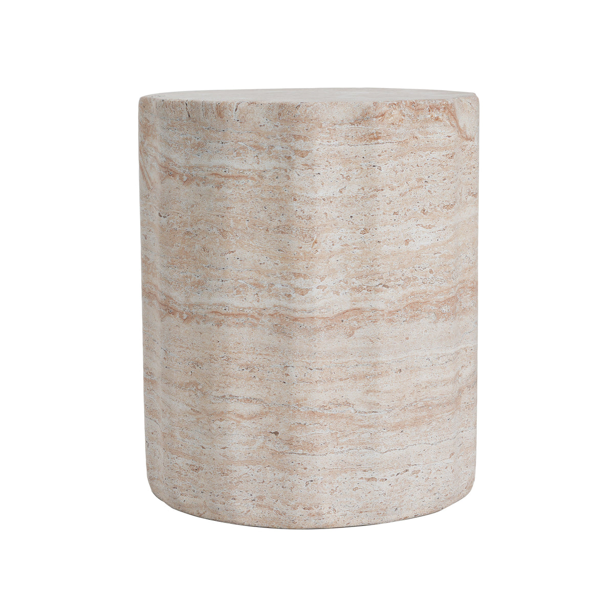 Beige Outdoor Side Table, 18.5 in Tall