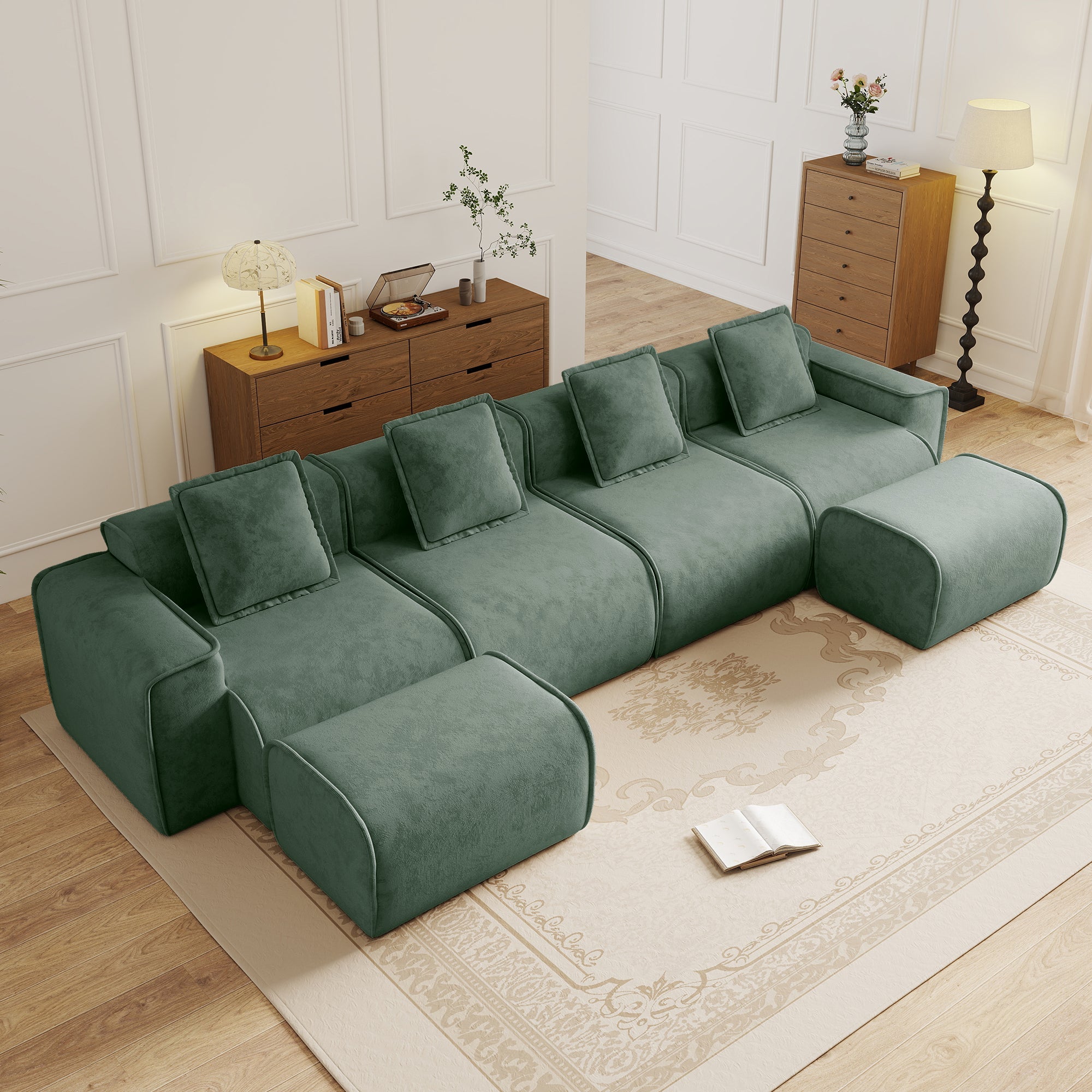Seneca 4-Seat Boneless Couch in Olive #OttOnly_2 #Color_Olive