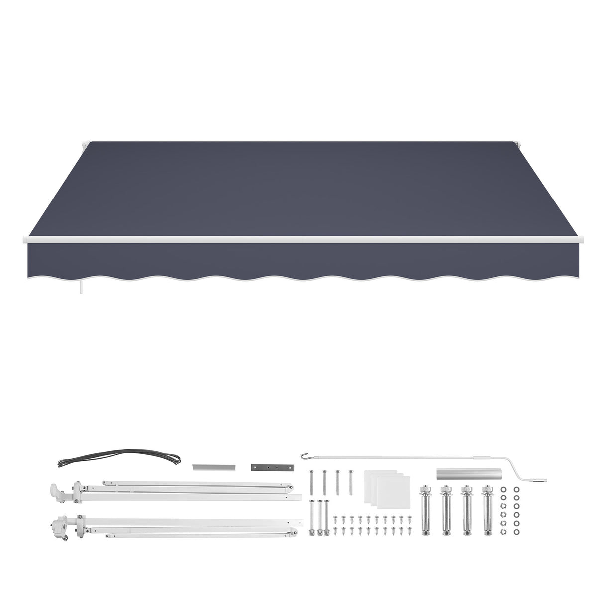 9.8x11.5 ft Dark Gray Retractable Awning