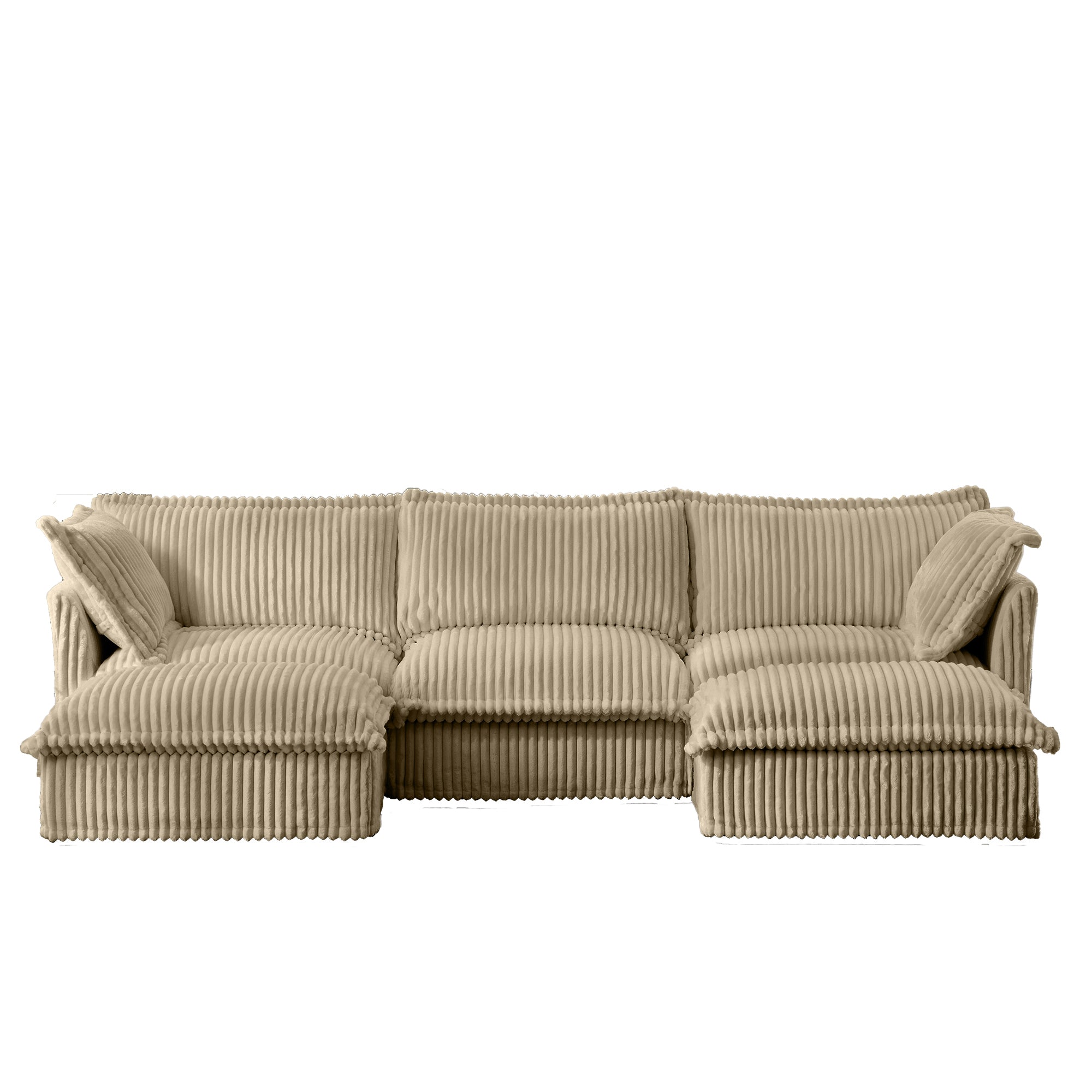 Fluffy 3-Seat Modular Sofa in Corduroy Camel #OttOnly_2 #Fabric_Corduroy Camel