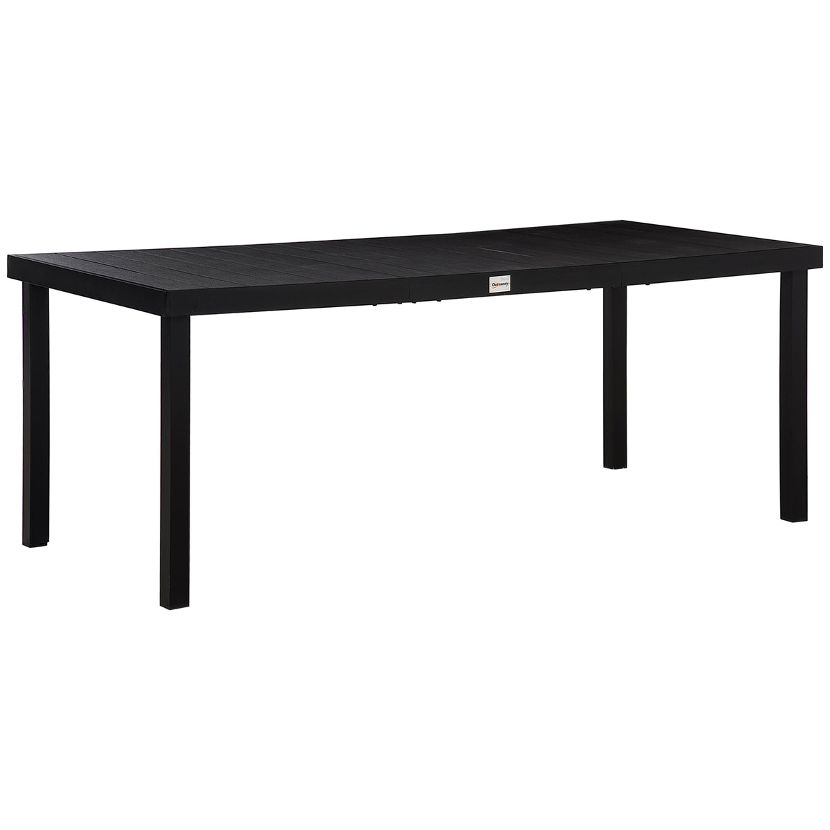 Black Aluminum Rectangular Outdoor Dining Table, 74.8 in Wide