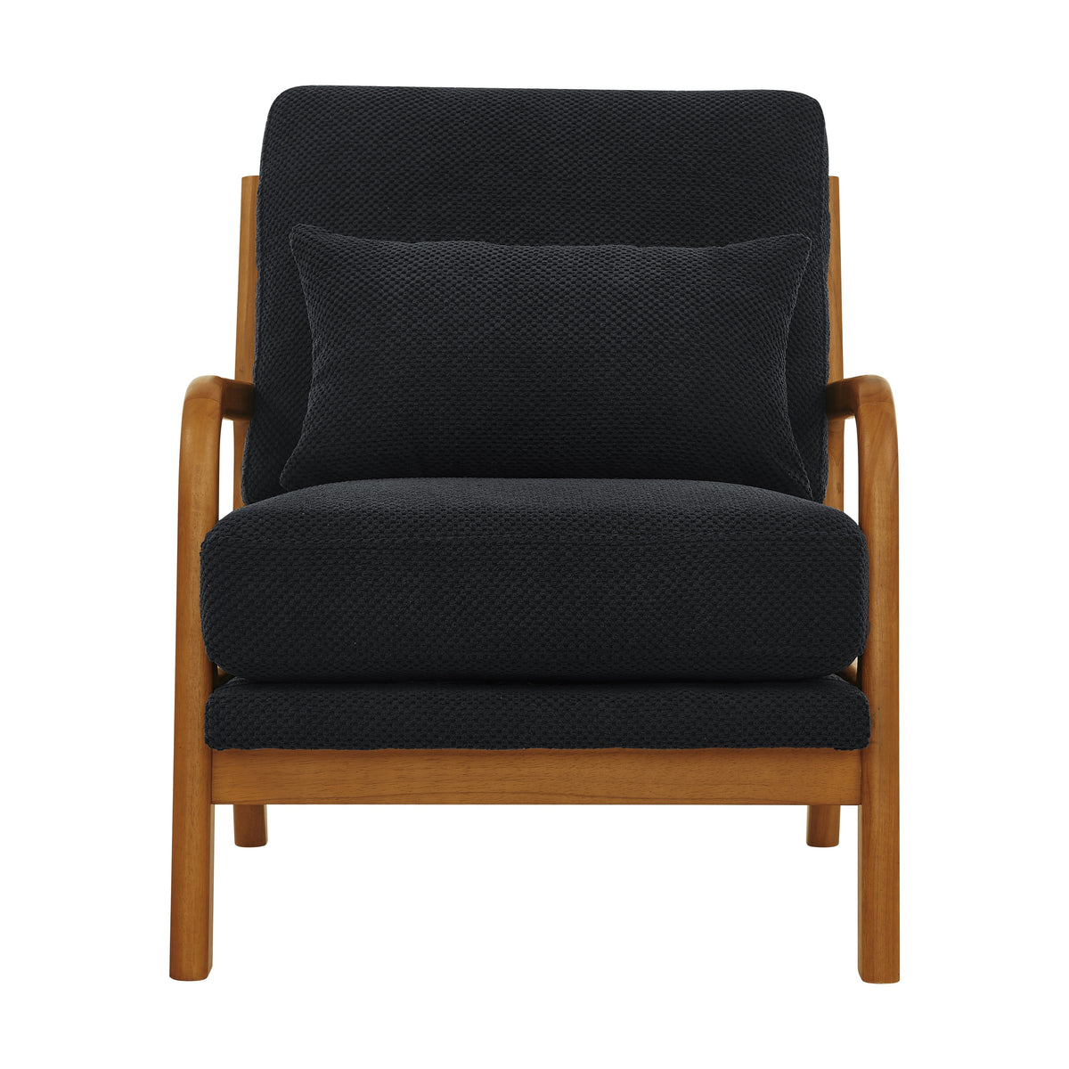 Black Accent Chair, Nubby Fabric
