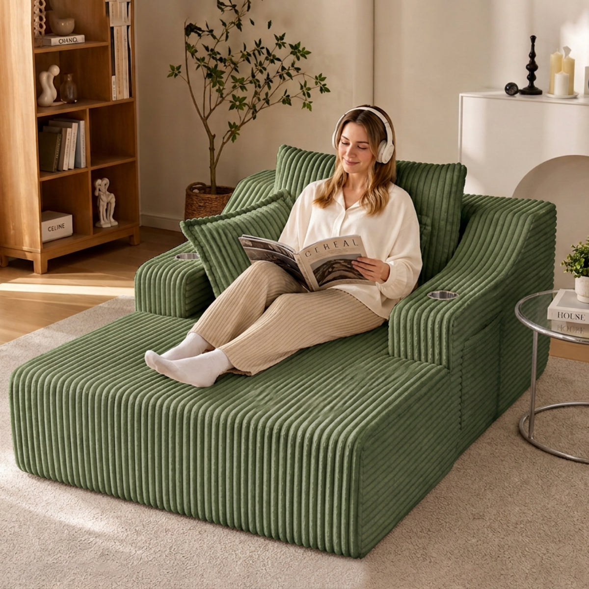 Green Chaise Lounge Chair