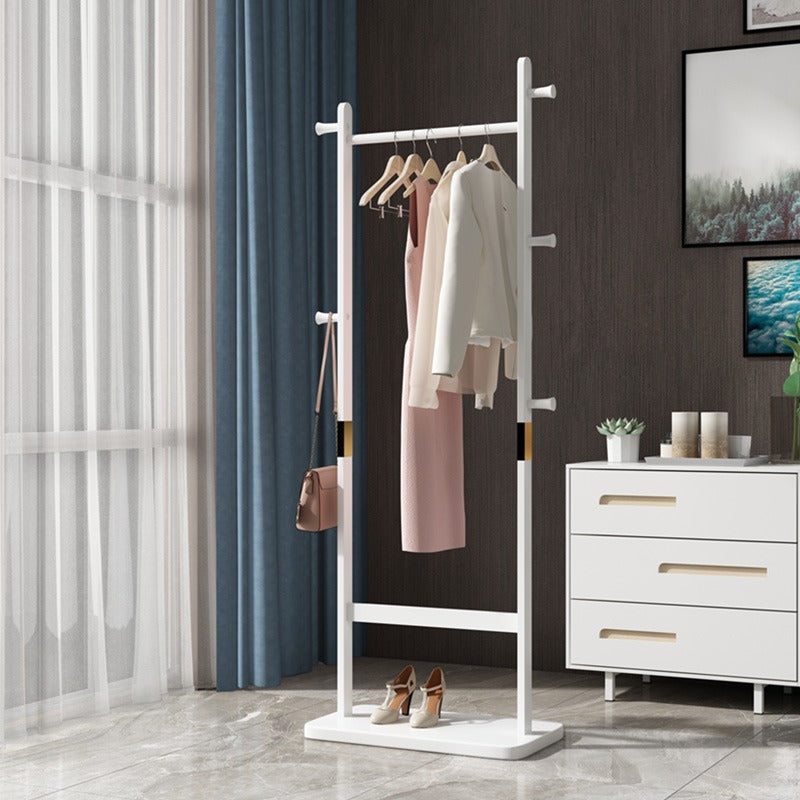 White Solid Wood Coat Rack