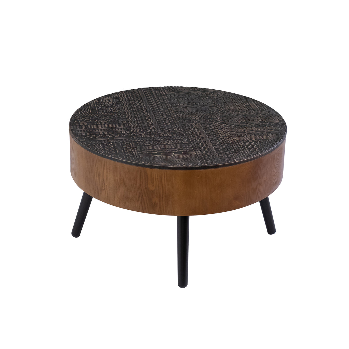 Brown Round Coffee Table, 31.5 in
