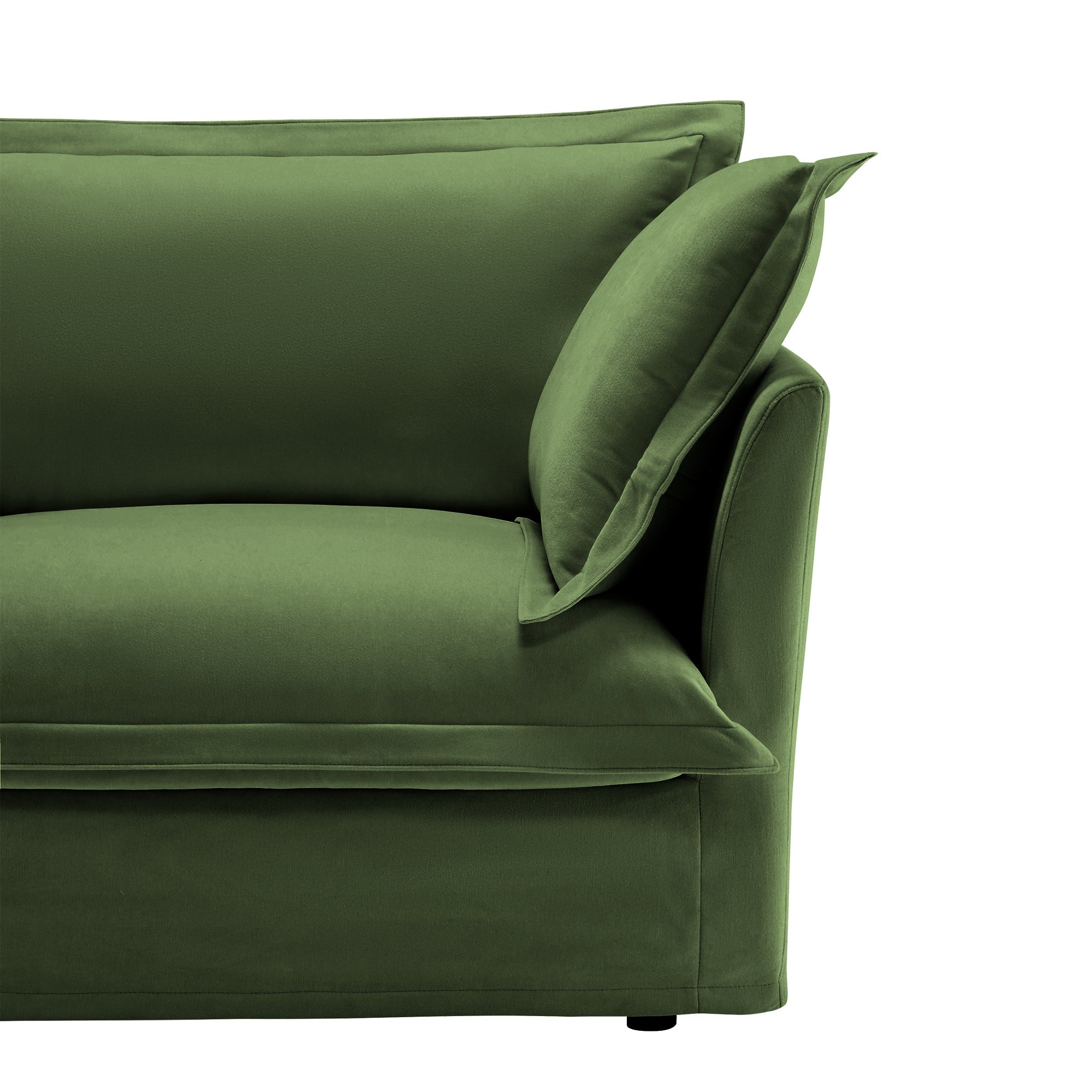 Fluffy 4-Seat Modular Sofa in Chenille Olive #OttOnly_2 #Fabric_Chenille Olive