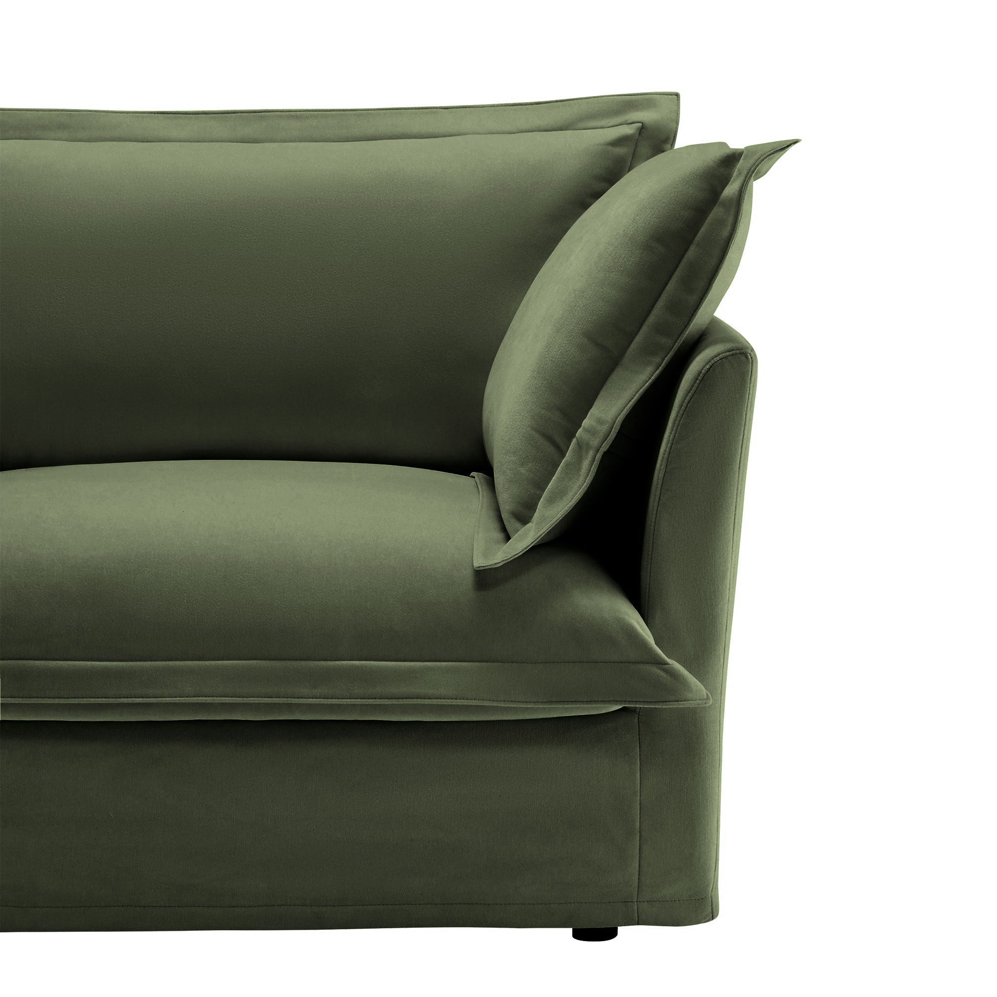 Fluffy 4-Seat Modular Sofa in Chenille Olive #OttOnly_2 #Fabric_Chenille Olive