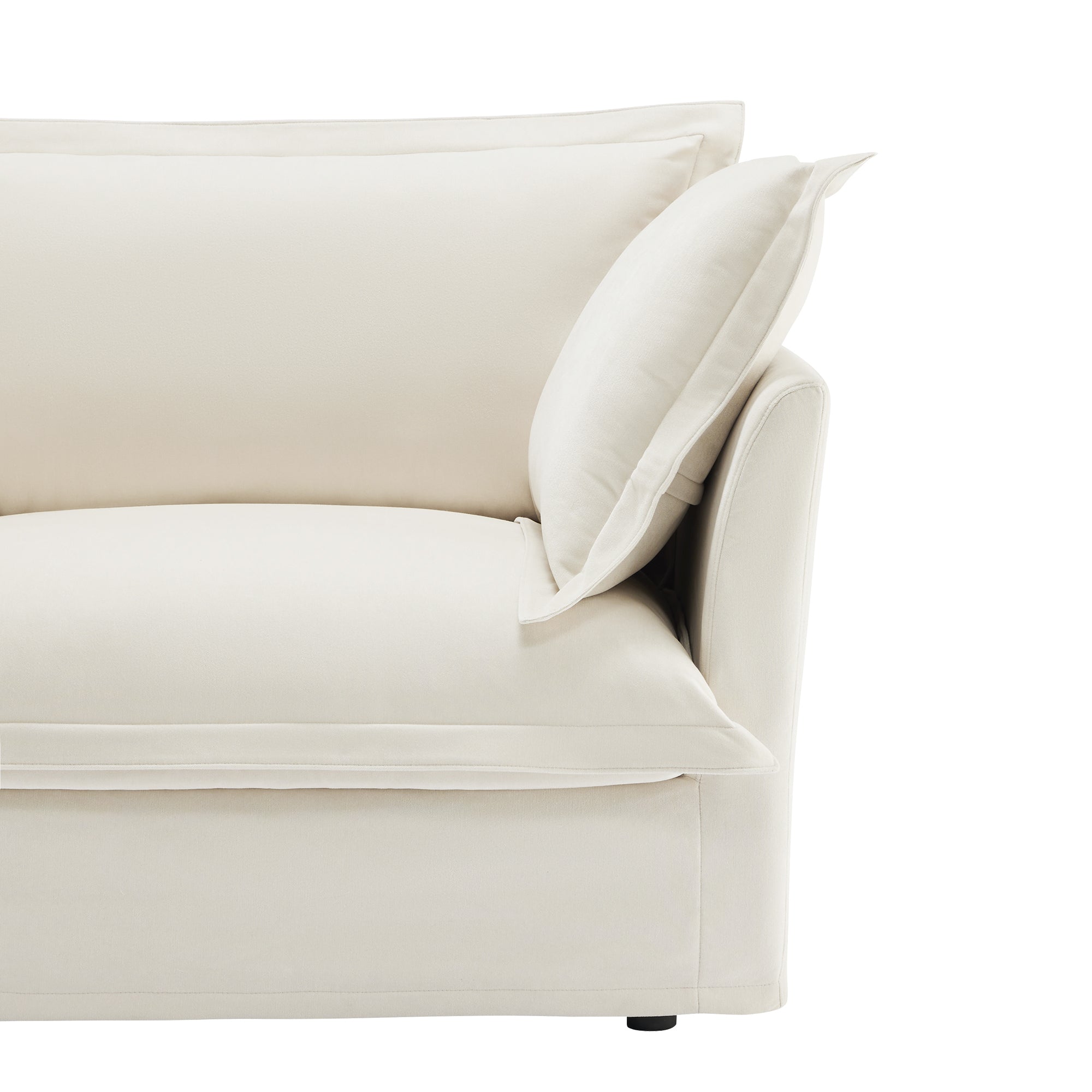 Fluffy 4-Seat Modular Sofa in Chenille Cream #OttOnly_2 #Fabric_Chenille Cream