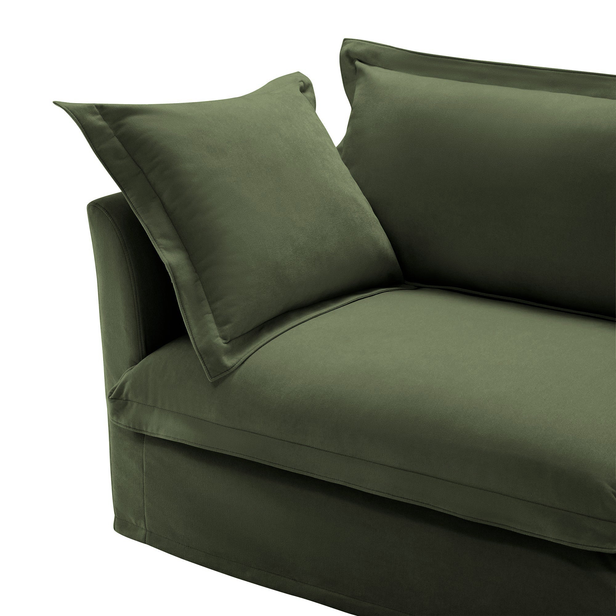 Fluffy 4-Seat Modular Sofa in Chenille Olive #OttOnly_2 #Fabric_Chenille Olive