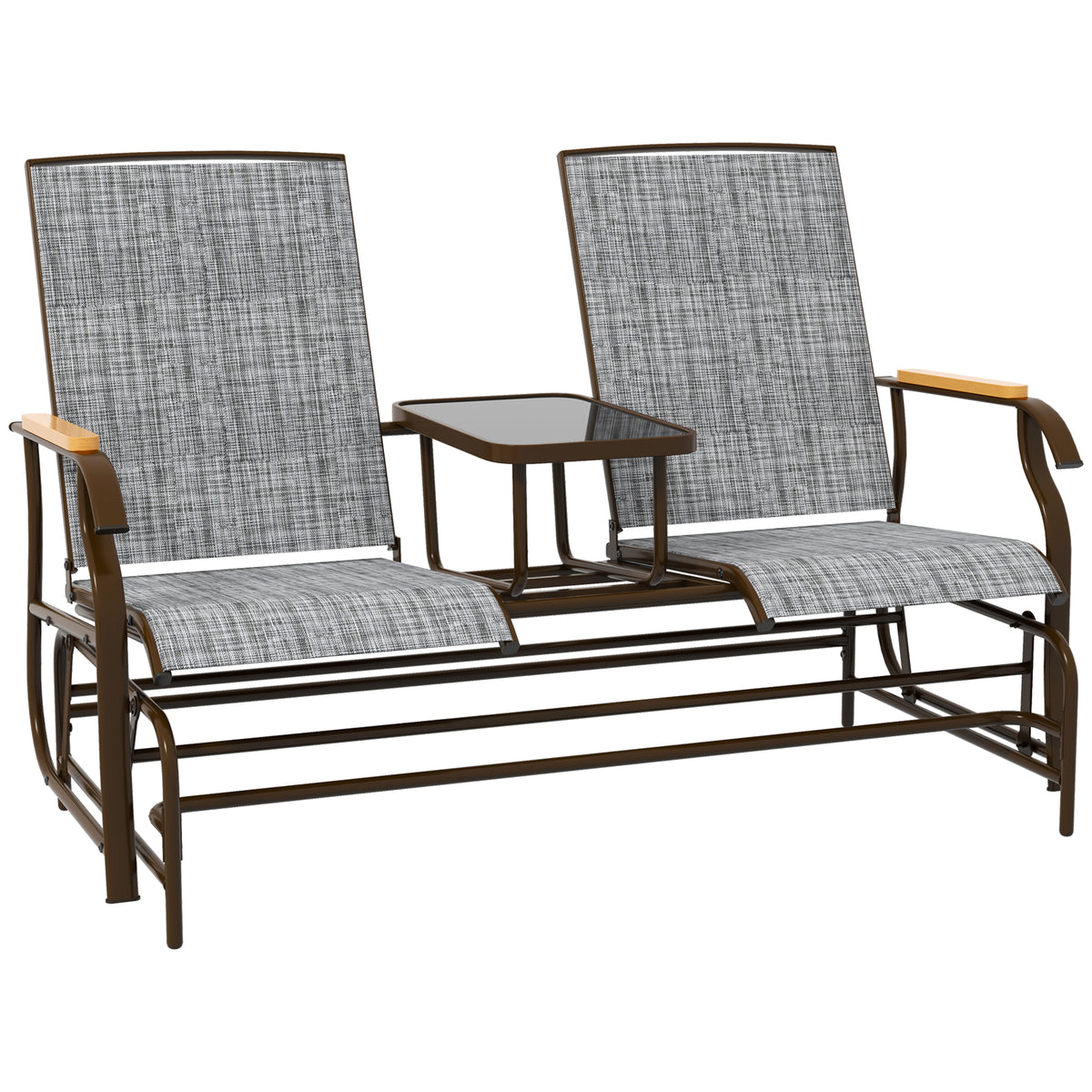 Gray Outdoor Glider Bench
